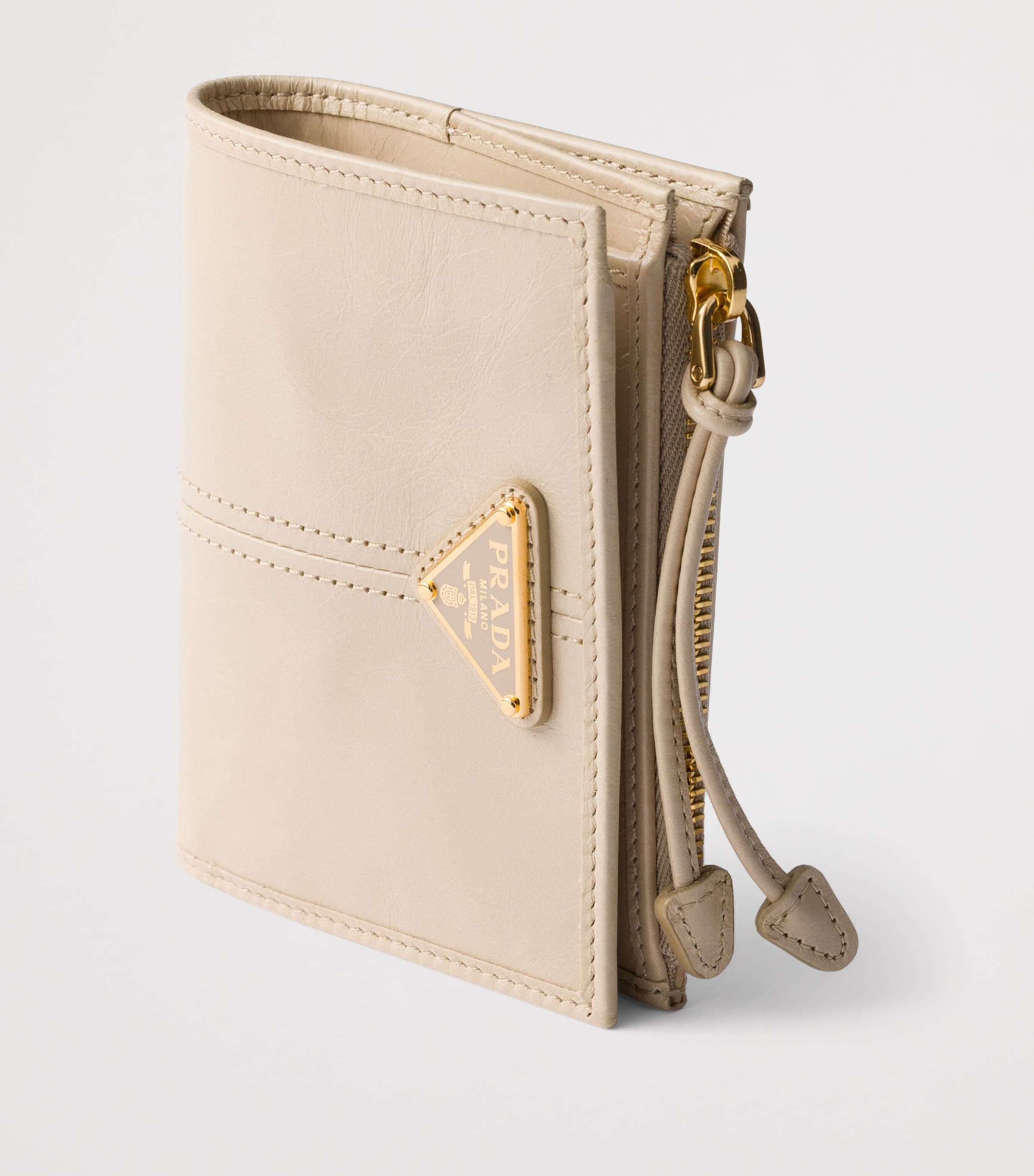 Prada Small Leather Wallet Neutral Image 4