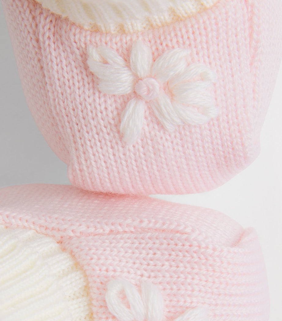 Bimbalo Wool Flower Booties Pink Image 3