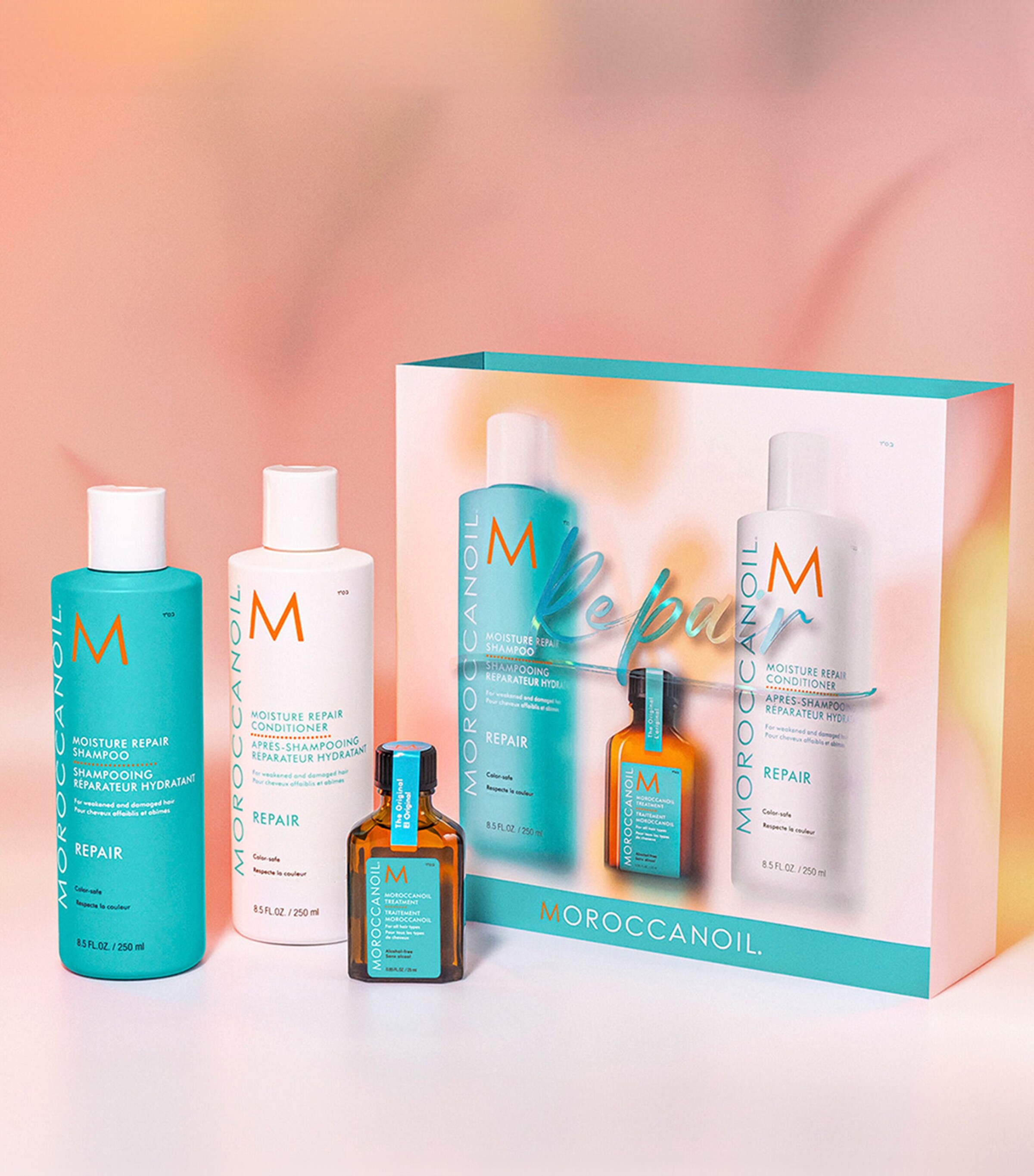 Moroccanoil Moisture Repair Shampoo, Conditioner and Treatment Set Image 2