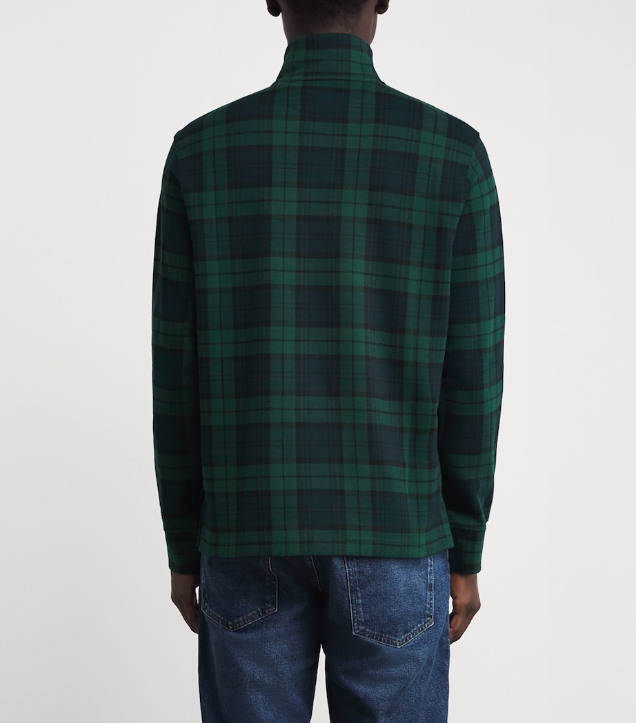 Cotton Tartan Quarter-Zip Sweatshirt MULTI Image 4