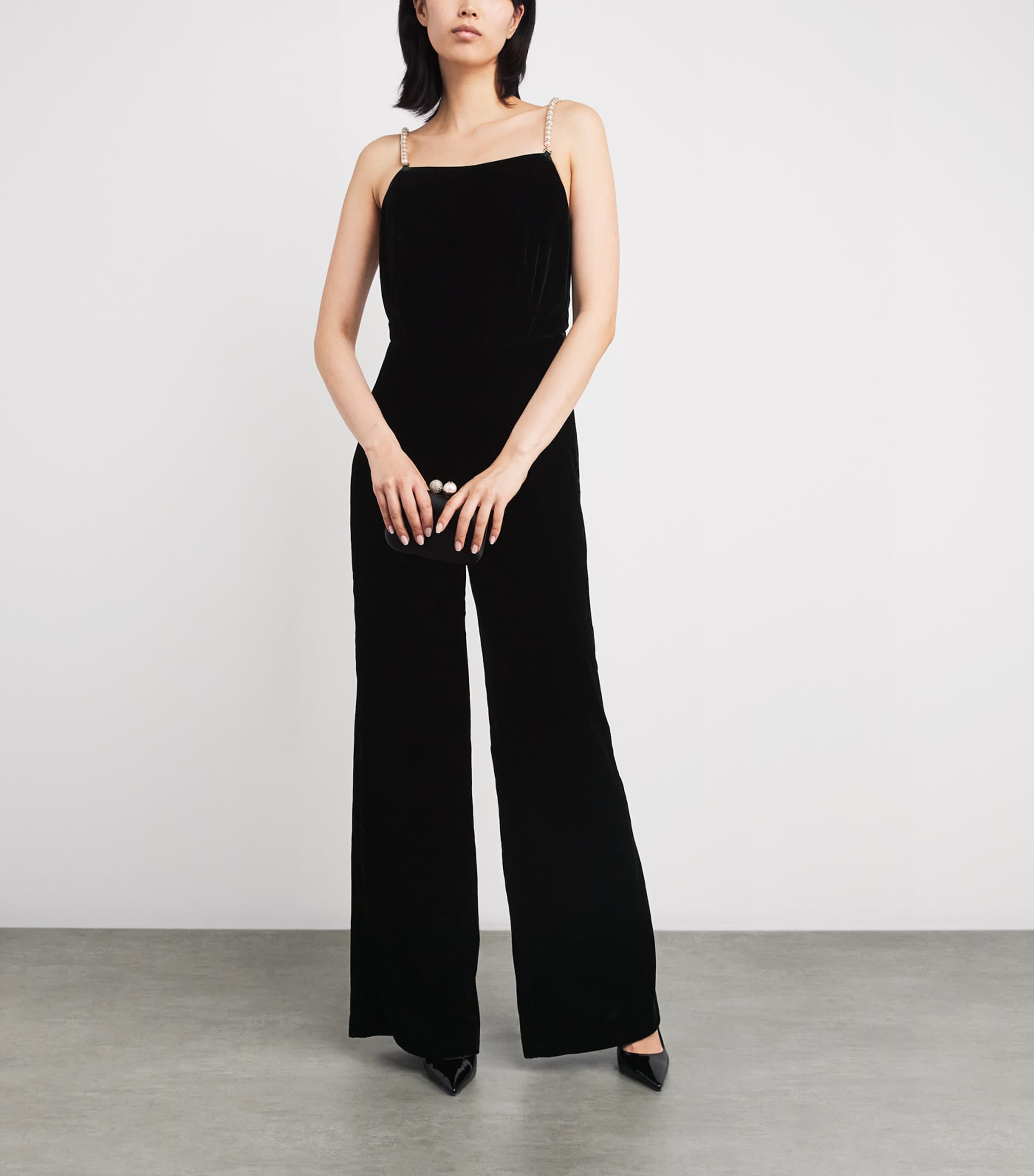 Velvet Jumpsuit BLACK Image 2