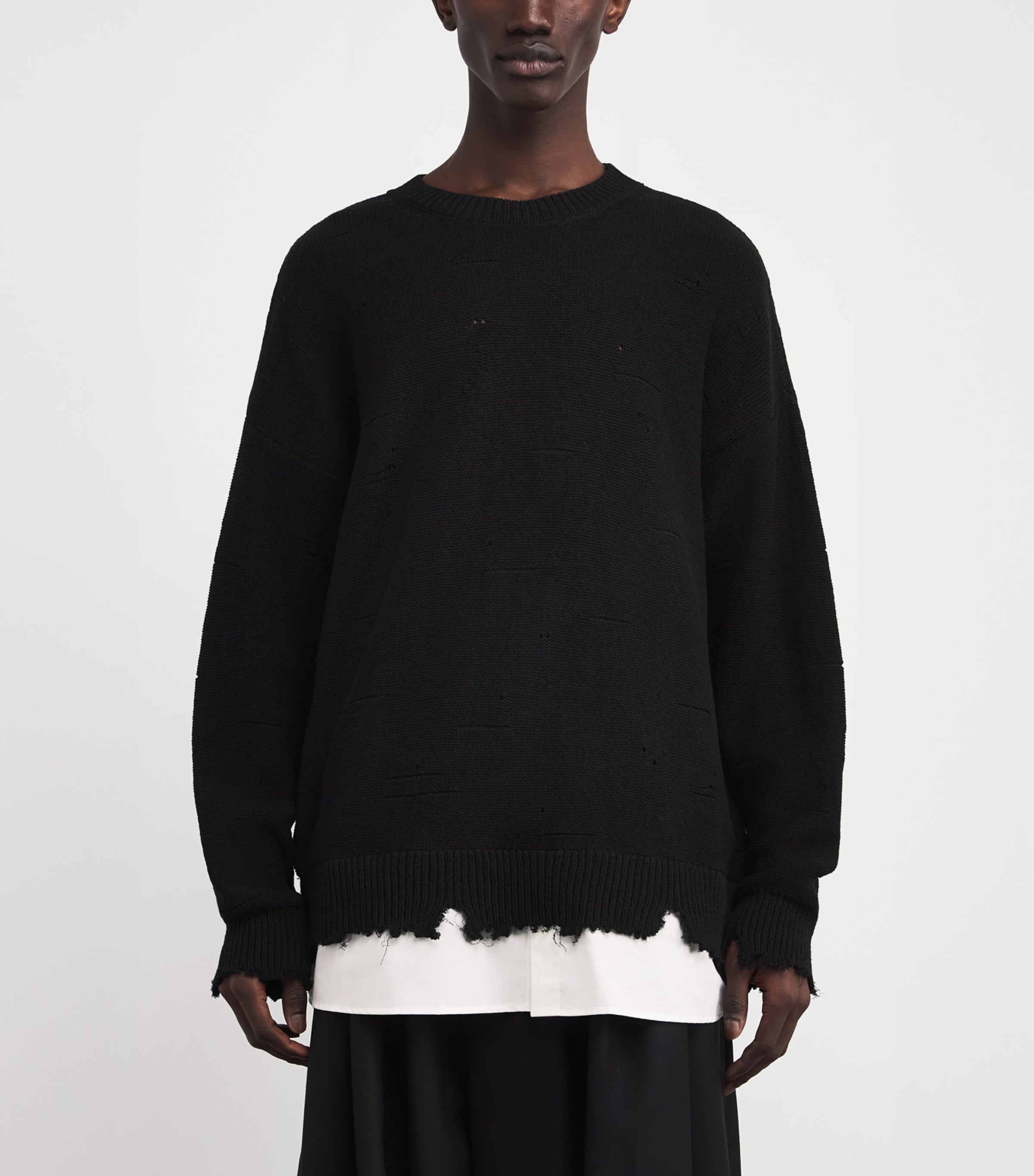 Cotton Distressed Sweater 900 Image 3