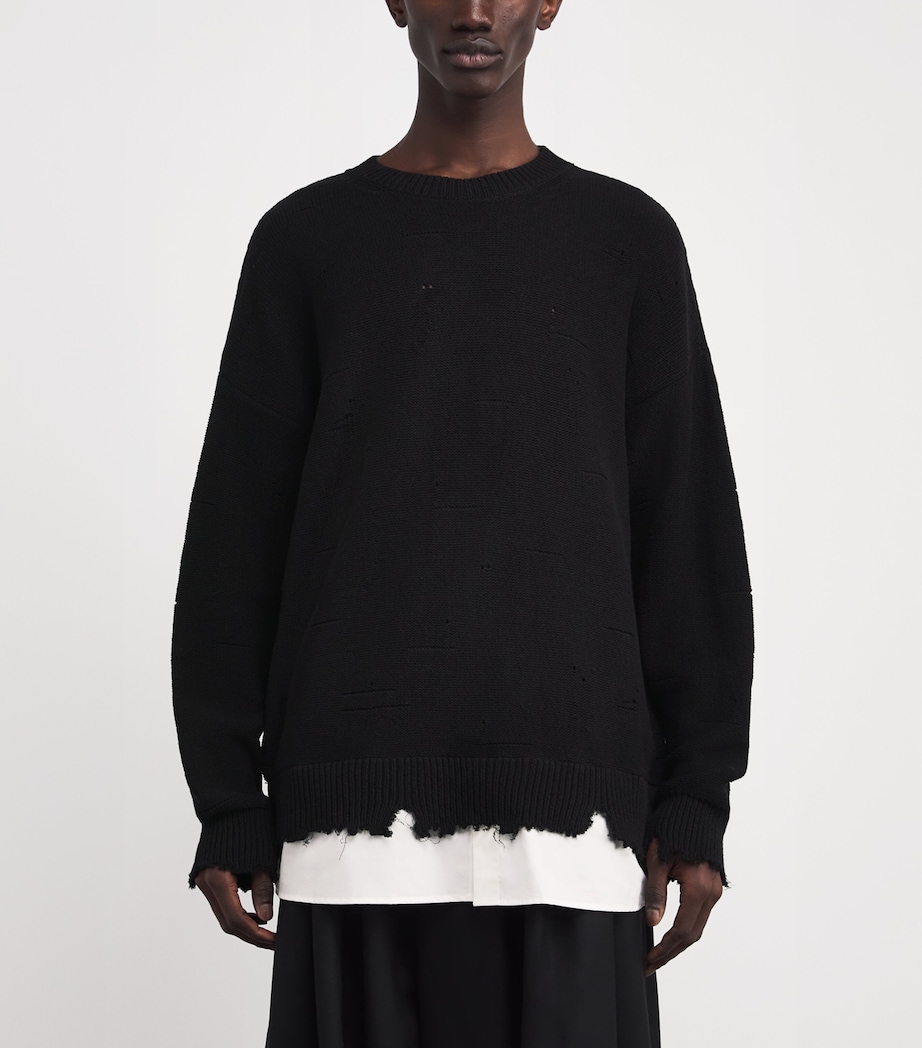 Cotton Distressed Sweater 900 Image 3