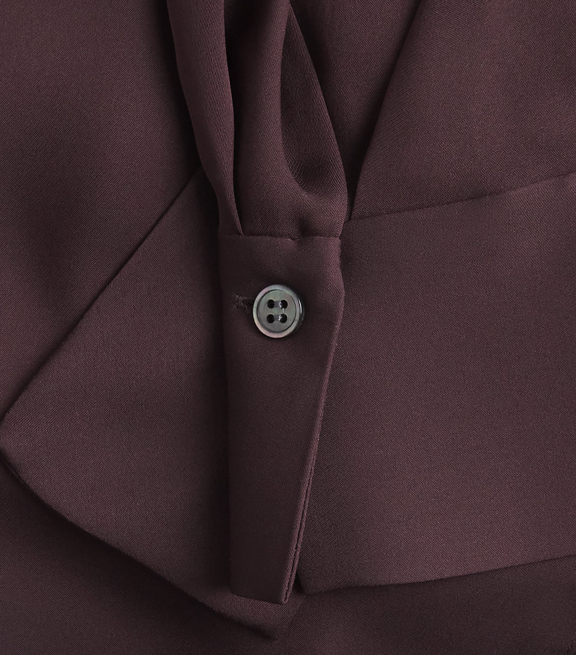 Satin Scarf-Neck Blouse HFR-DEEP PLUM Image 5