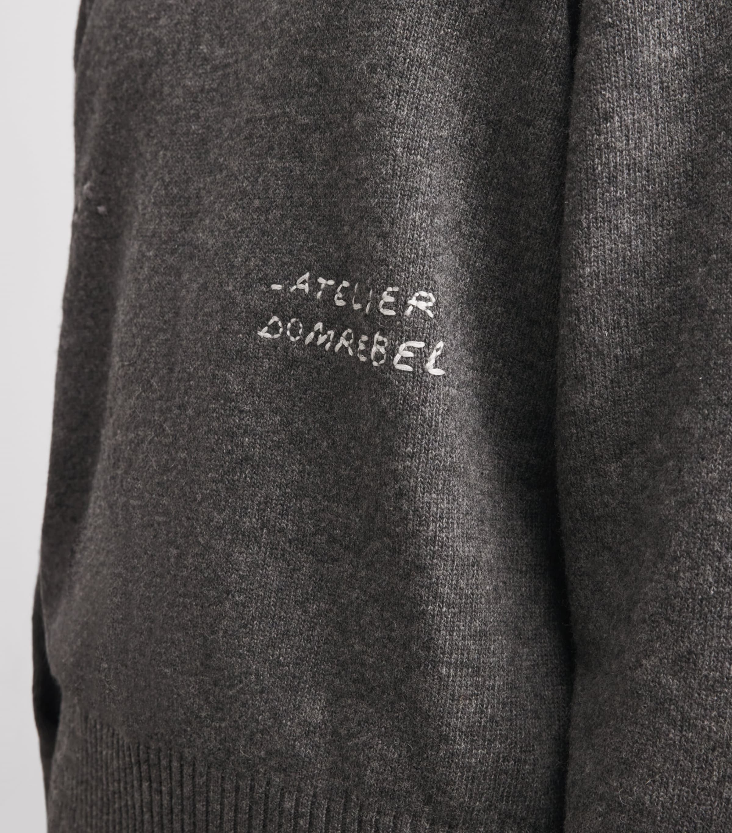 DOMREBEL Mens Wool-Blend Embroidered Wiser Sweater Grey Image 3