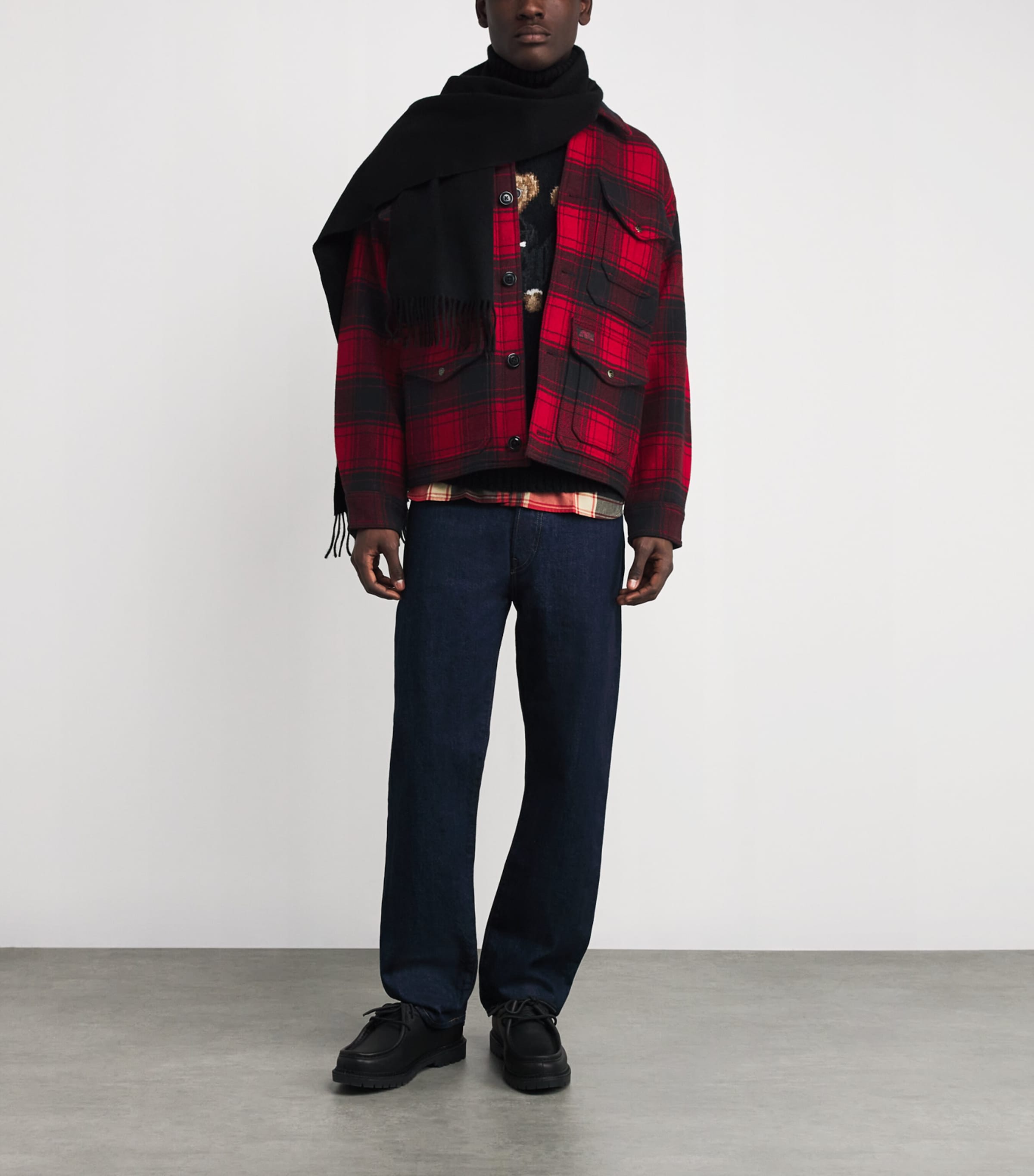 Wool Plaid Thicket Field Jacket RED Image 2