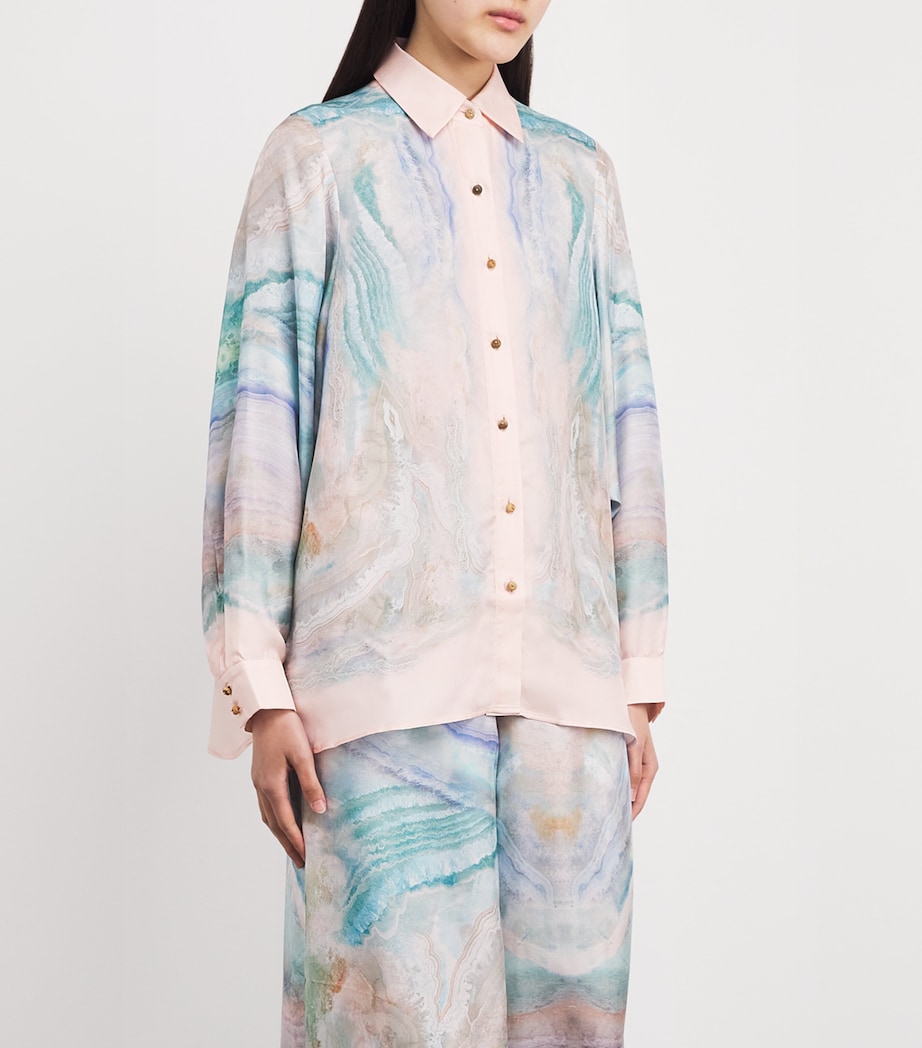Zimmermann Womens Silk Illuminated Shirt Blue Agate Image 2