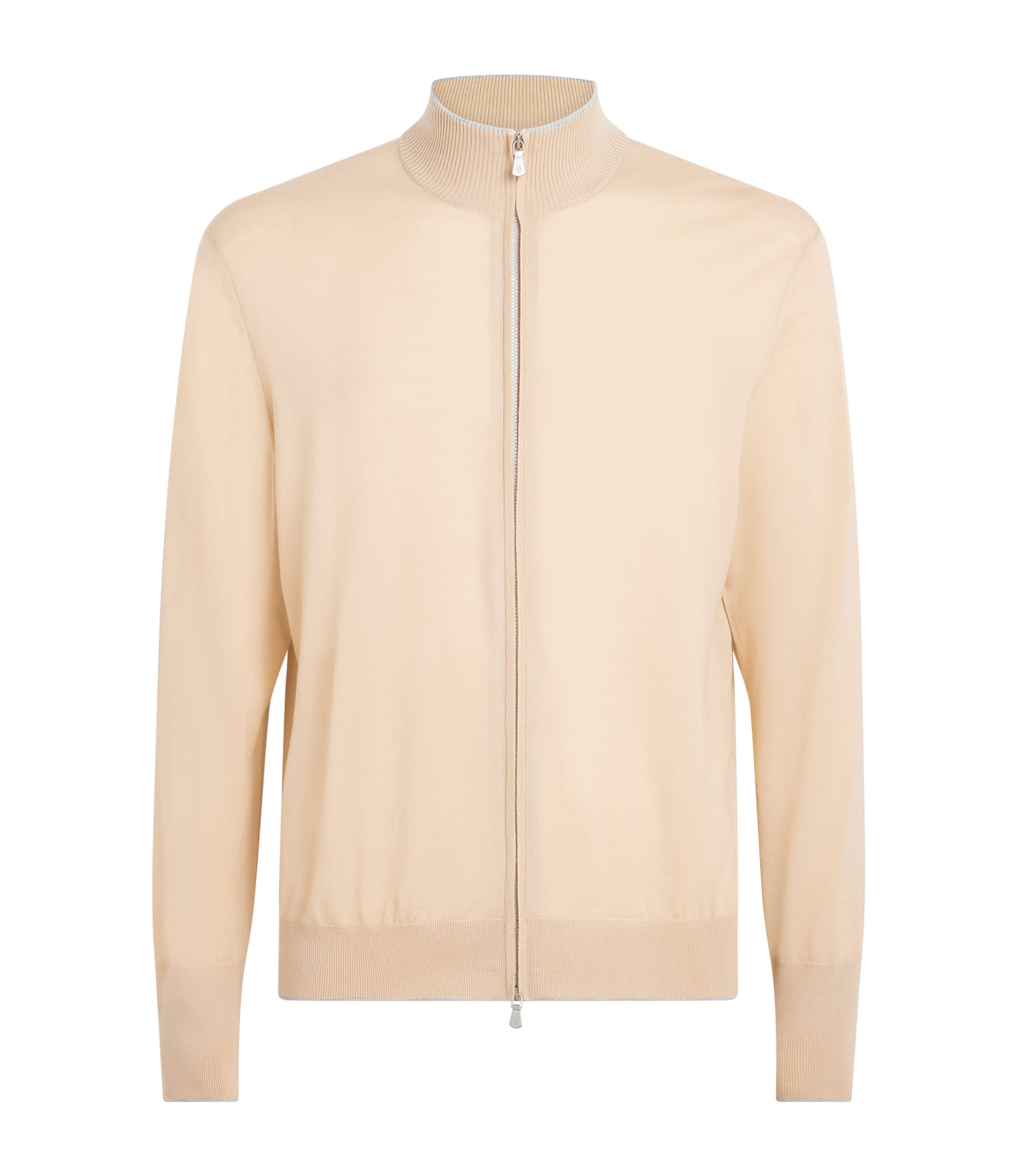 Eleventy Mens Wool Zip-Up Cardigan Coriandolo E Grigio Image 1