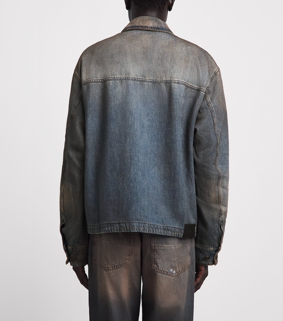 AMIRI Mens Lea Bones Denim Jacket Dark Dust Image 5