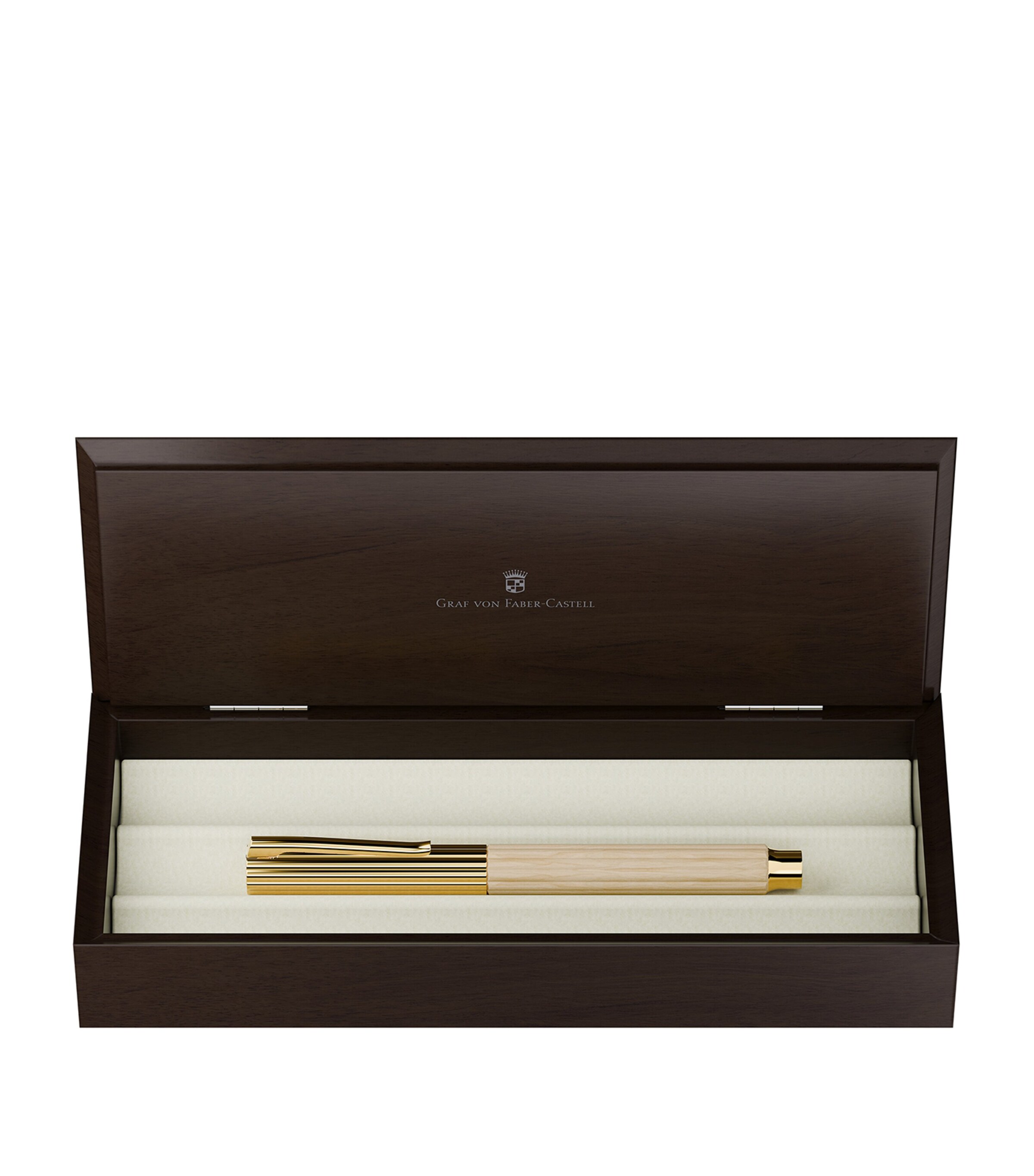 Gold-Trim Hornbeam Wood Bloom Rollerball Pen GOLD Image 8