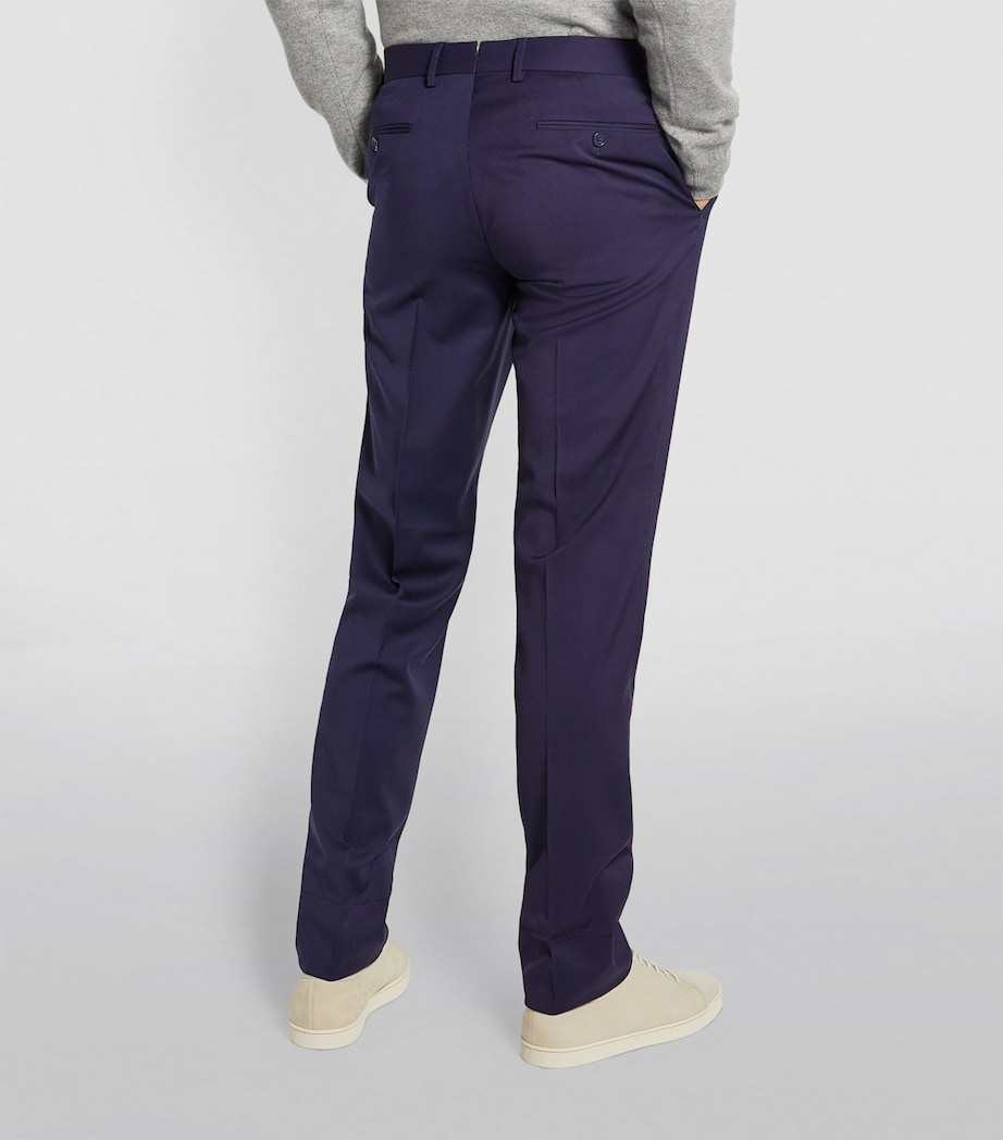 Ralph Lauren Purple Label Mens Wool Serge Straight Trousers Navy Image 5