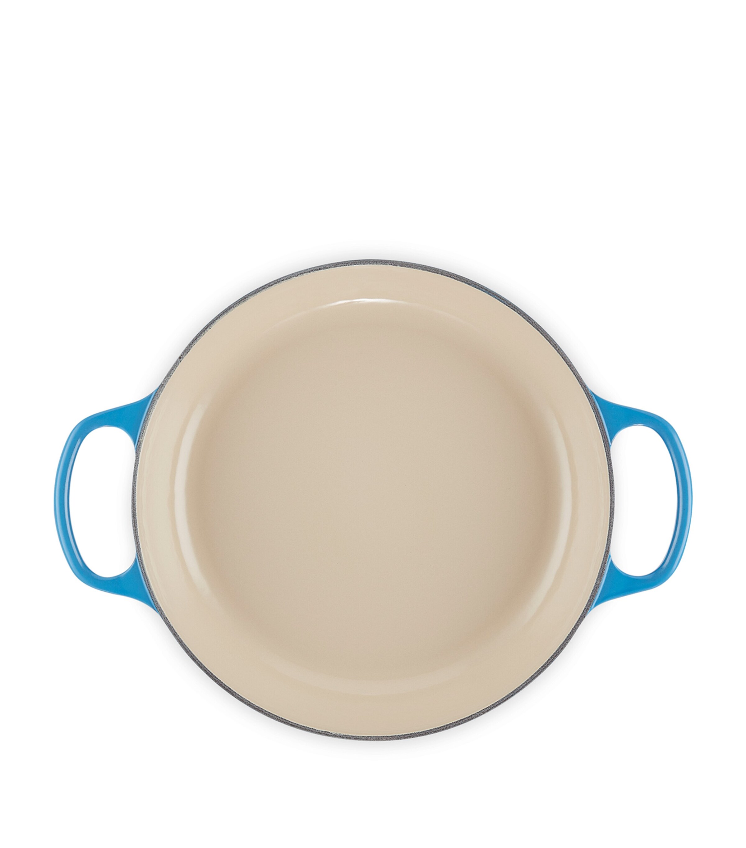 Le Creuset Cast Iron Shallow Round Casserole Dish (26cm) Azure Blue Image 4