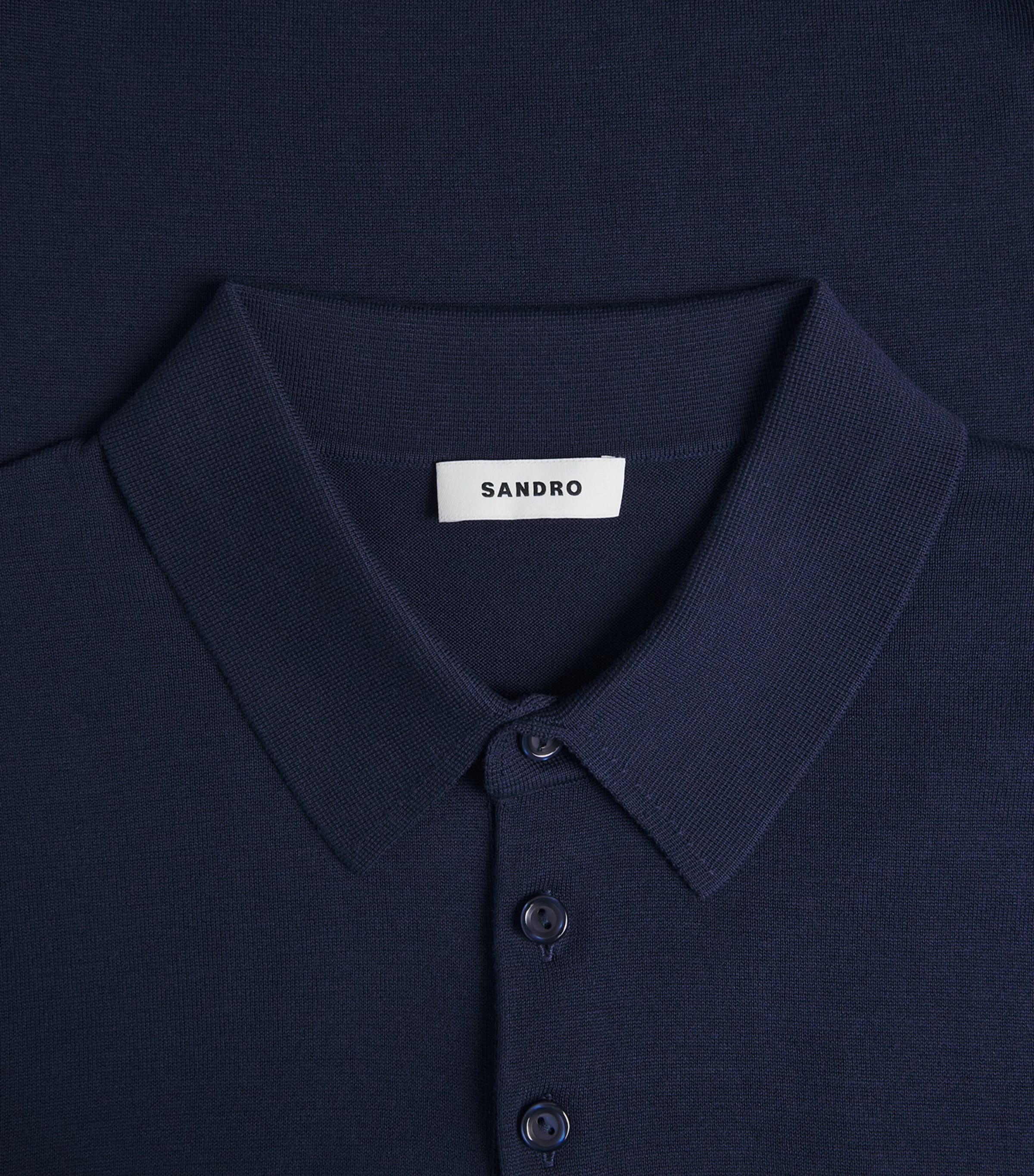 Sandro Paris Cotton-Silk Polo Shirt Royal Blue Image 6