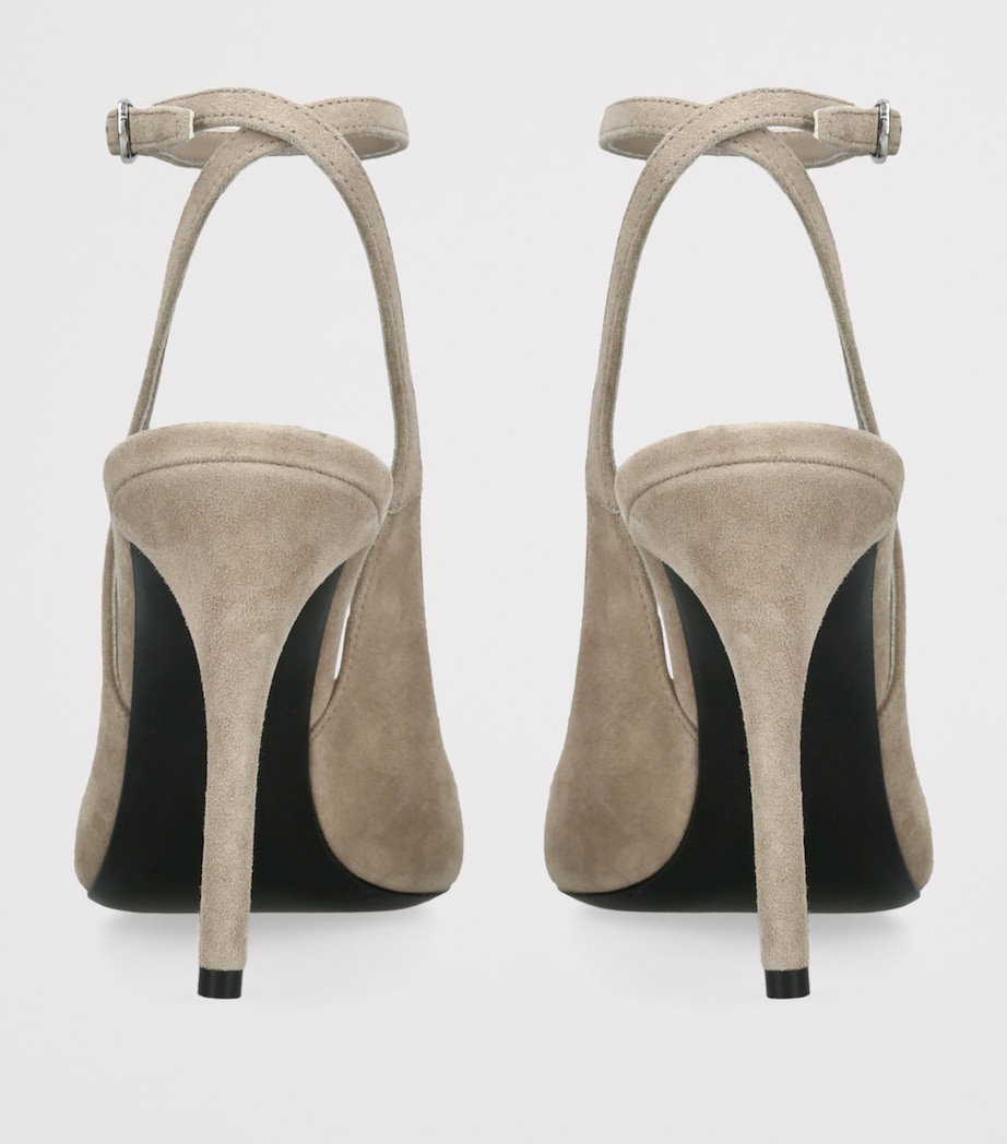 Suede Decollete Slingback Pumps 90 BEIGE OTH Image 2