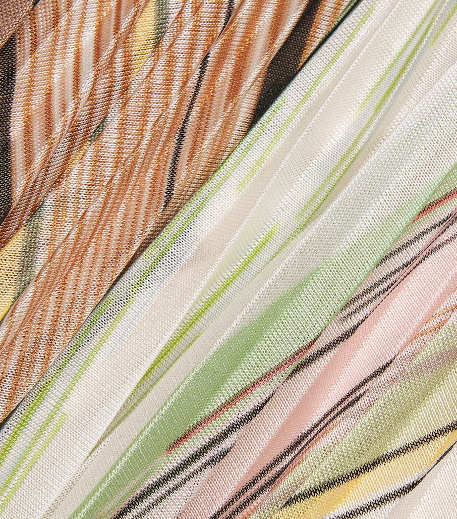 Missoni Womens Knitted Stripe Maxi Dress Smsmj Green / Brown Image 6