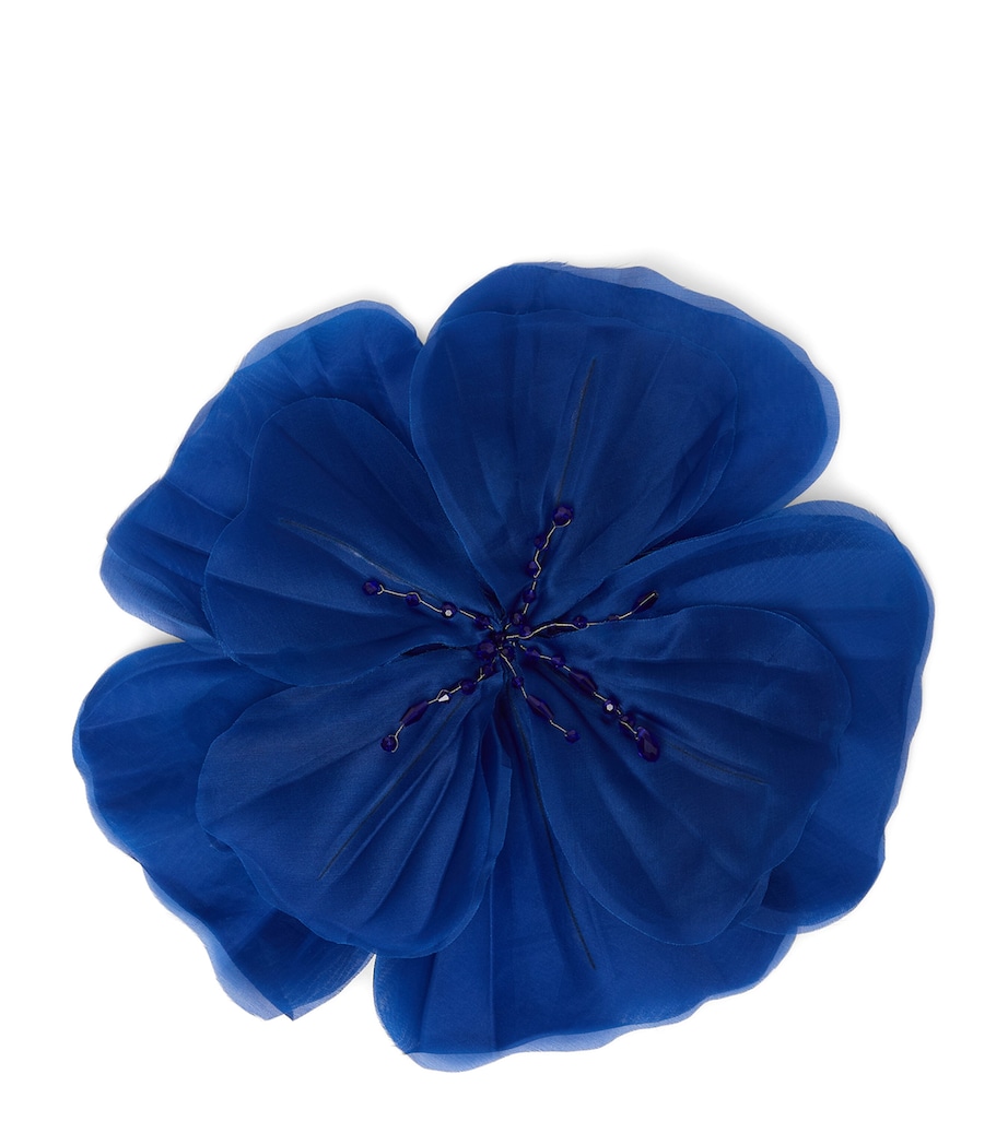 Marina Rinaldi Silk Organza Flower Brooch Cornflower Blue Image 1