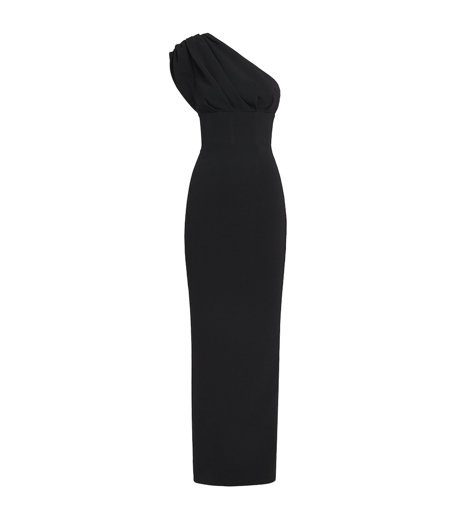 Rachel Gilbert Womens One-Shoulder Winne Gown Black Image 1