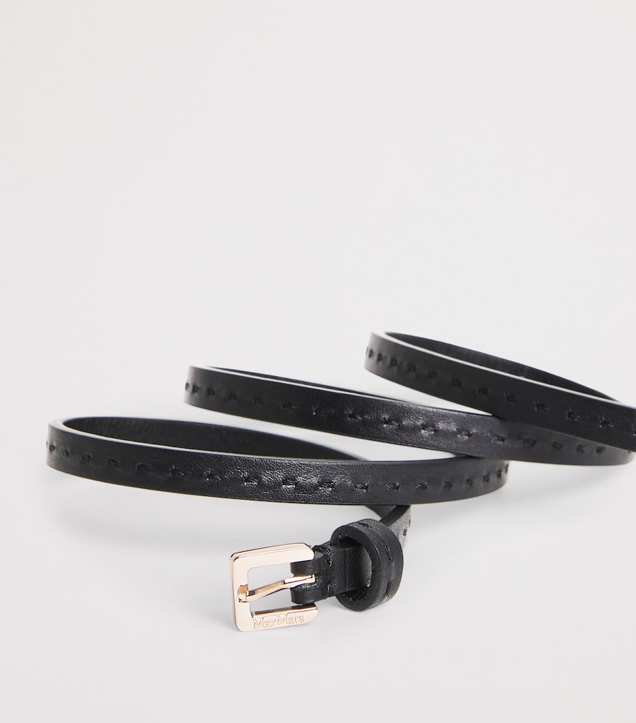 Leather Logo Belt BLACK Image 5
