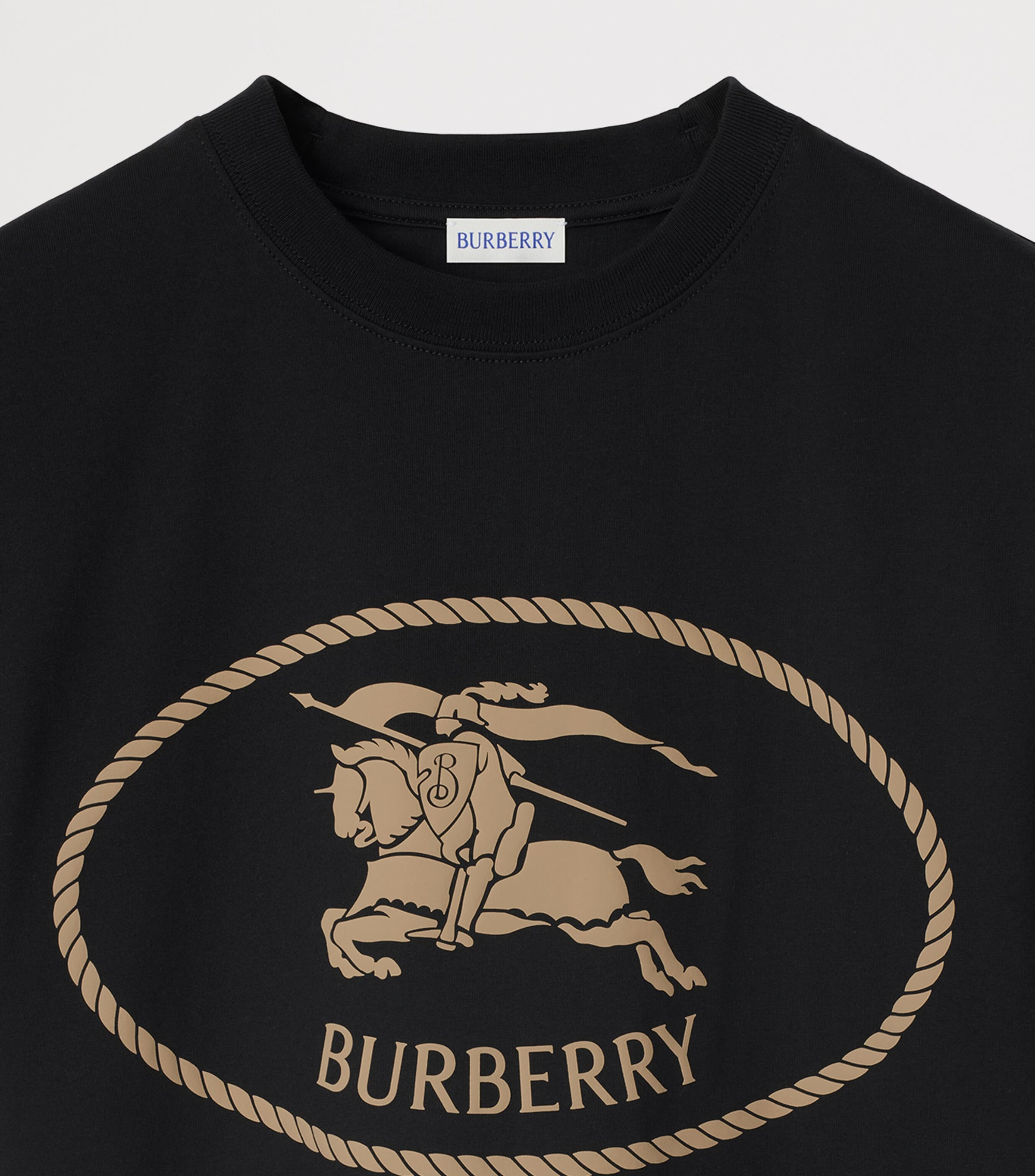 Burberry Cotton Knight Stamp T-shirt In Black