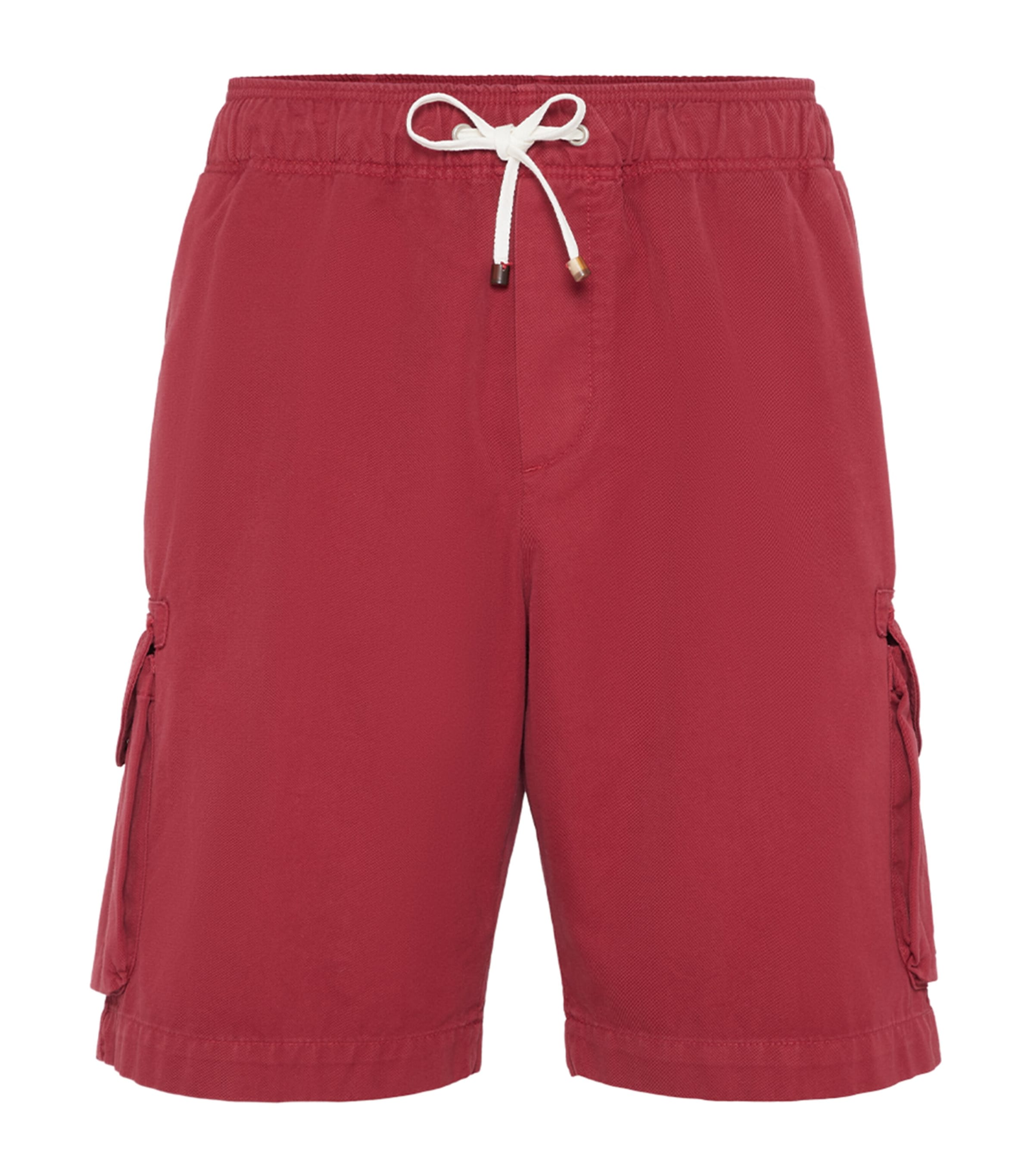 Brunello Cucinelli Cotton Gabardine Bermuda Shorts In Red