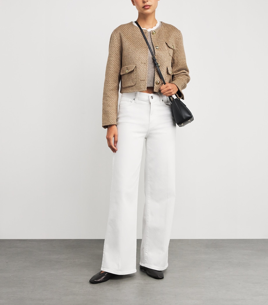 Wool-Blend Stripe Cropped Jacket BEIGE Image 2
