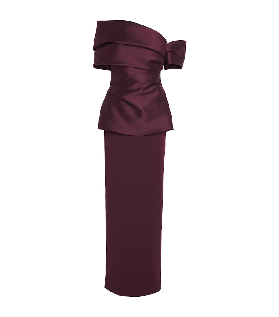Solace London Womens Satin Lucine Maxi Dress Grape Image 1