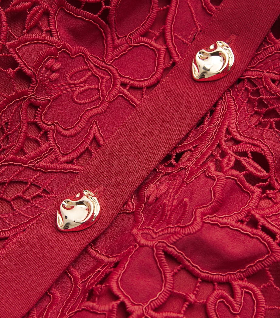 Lace Belted Mini Dress BURGUNDY Image 5