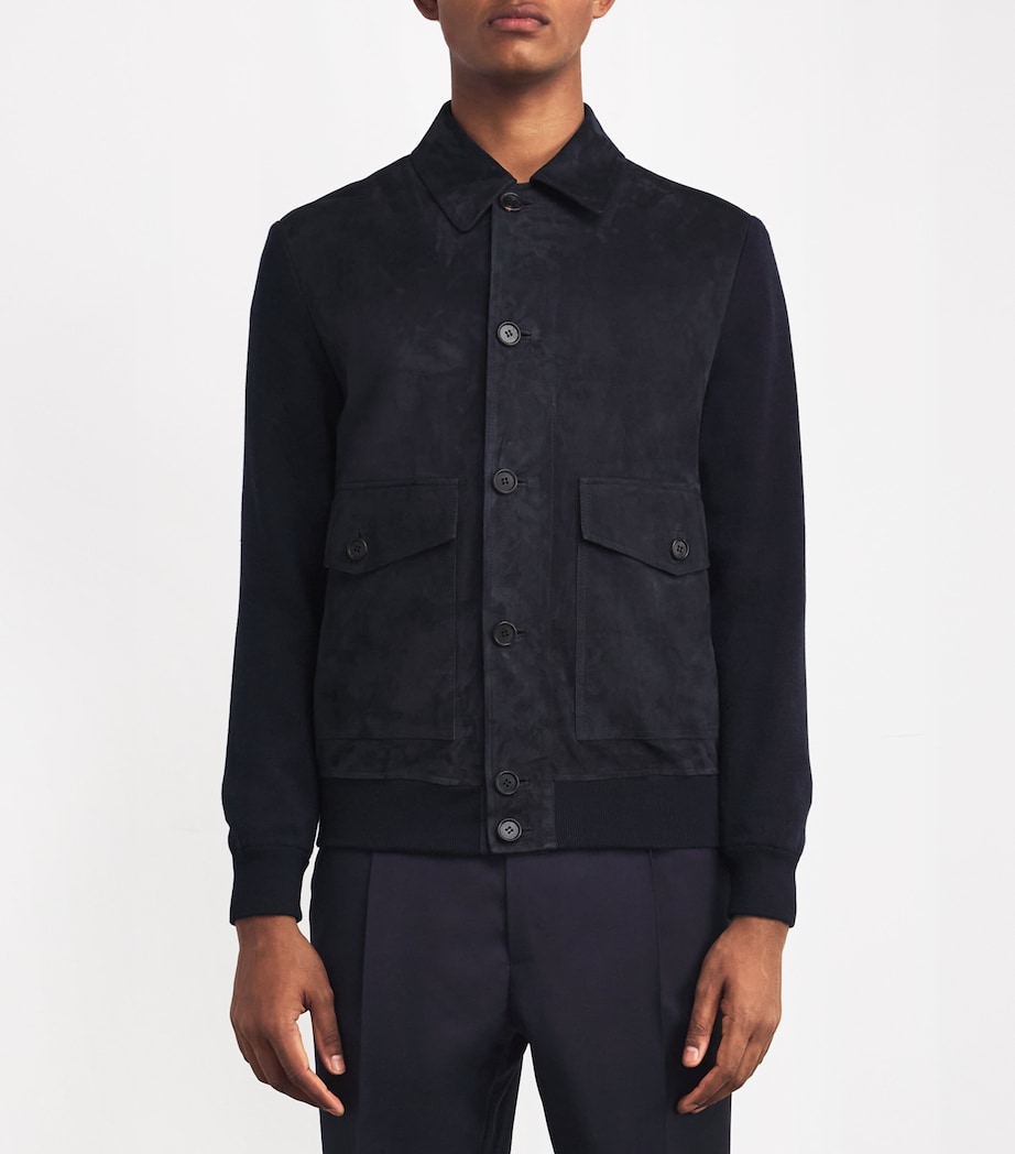 Suede Knit-Sleeve Jacket TP1.7 - NAVY TP1.25 Image 3