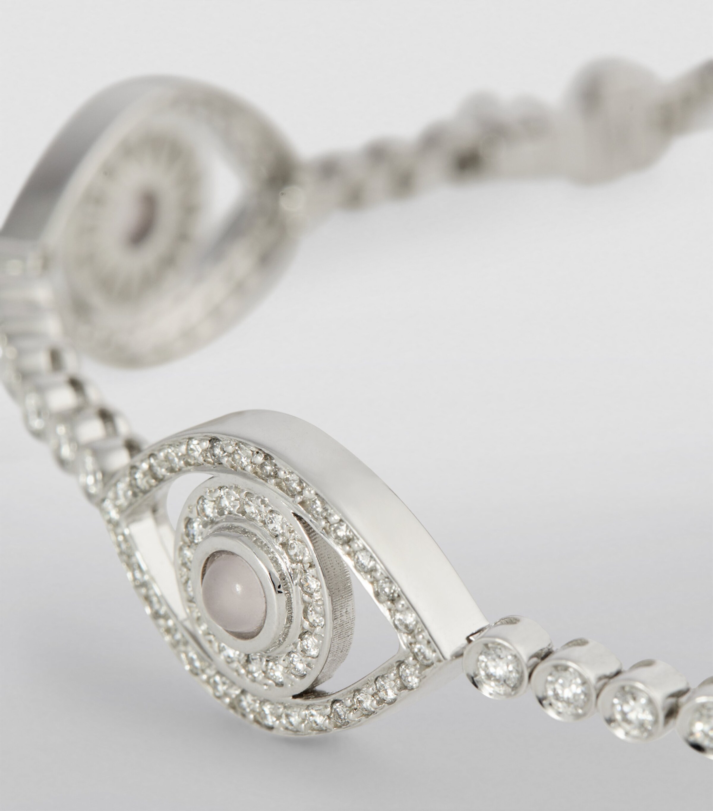 Netali Nissim White Gold, Diamond and Quartz Mini Eyes Tennis Bracelet White Gold Image 3