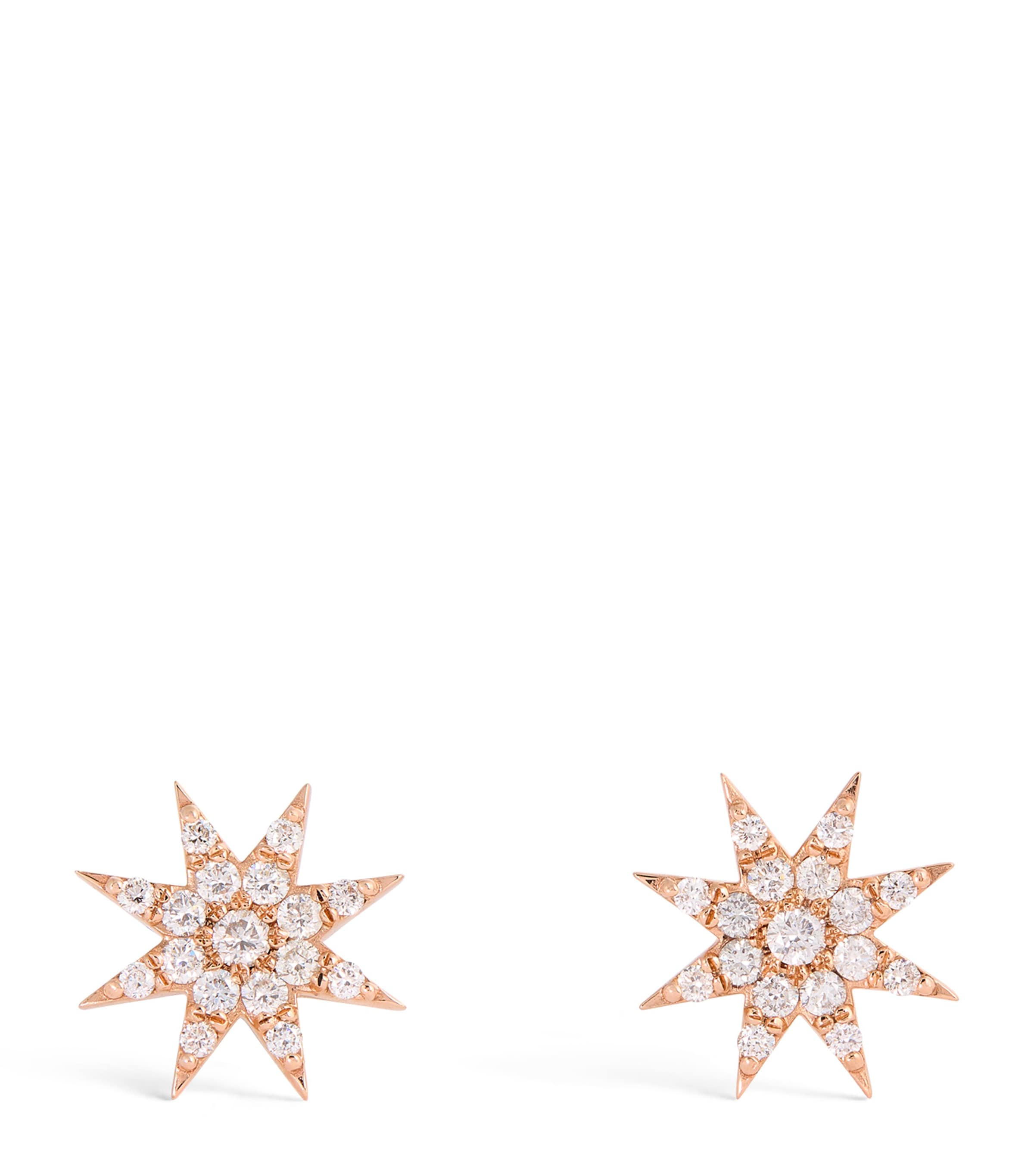 Bee Goddess Rose Gold And Diamond Star Light Venus Stud Earrings