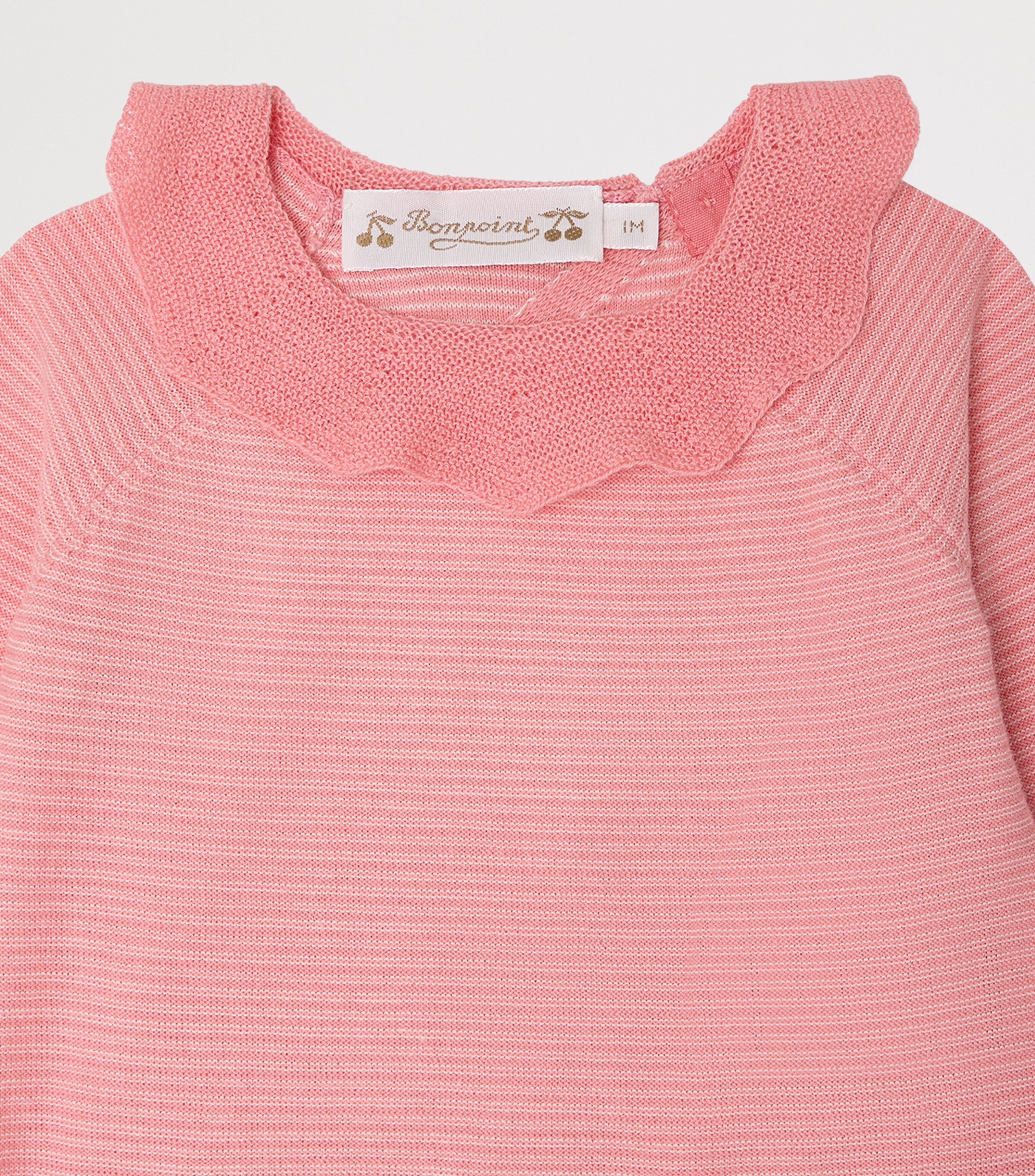 Bonpoint Cotton Anisa Sweater and Trousers Set (1-18 Months) Rayures Rose Bonbon Image 3