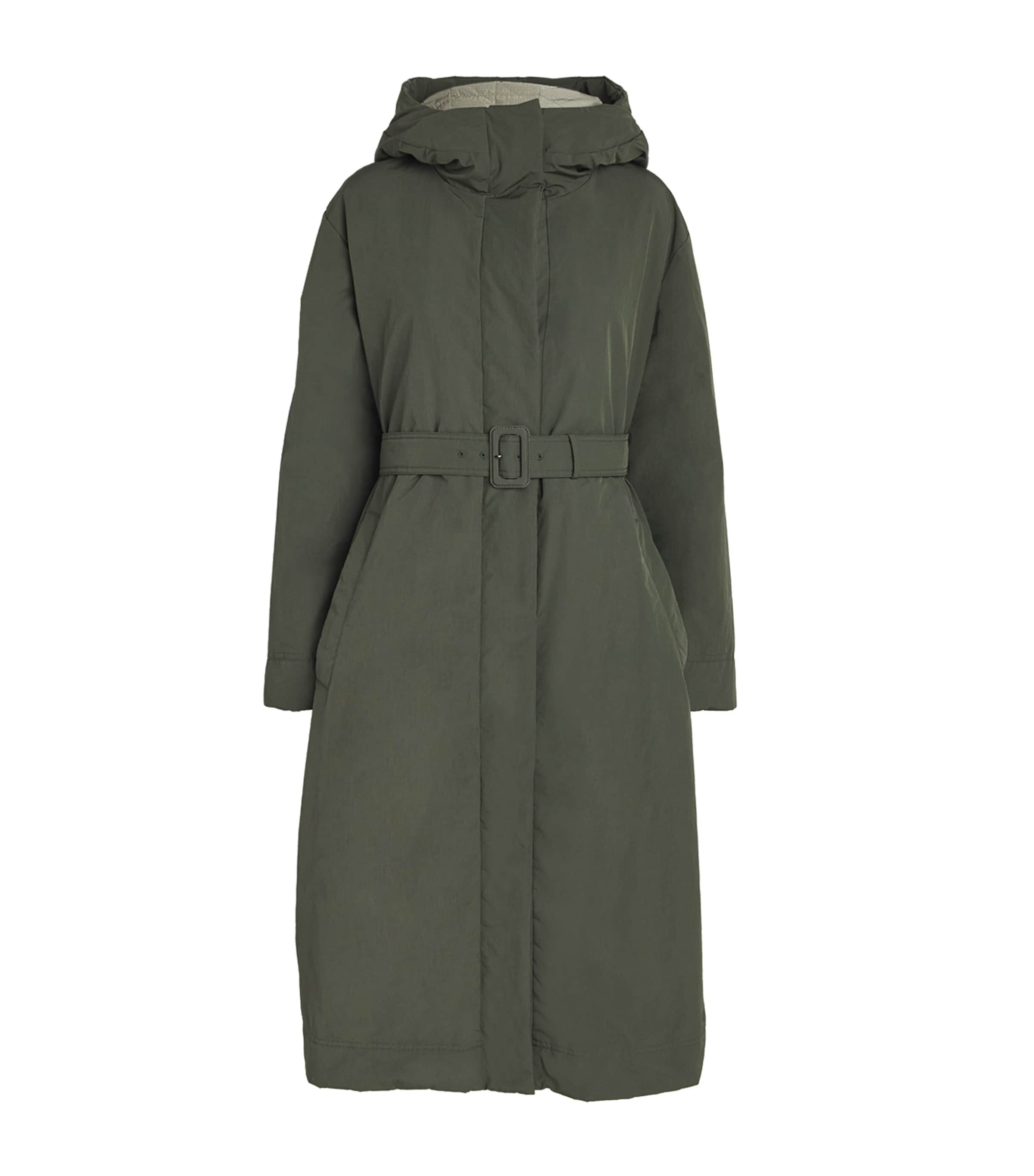 Shop Weekend Max Mara Hooded Coat In Green