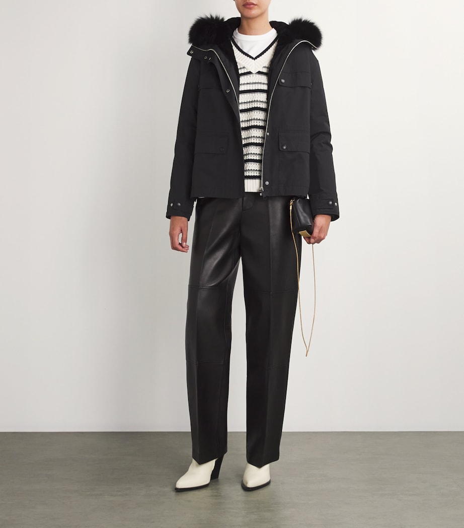 Rabbit Fur-Lined Parka Coat C99 Image 2