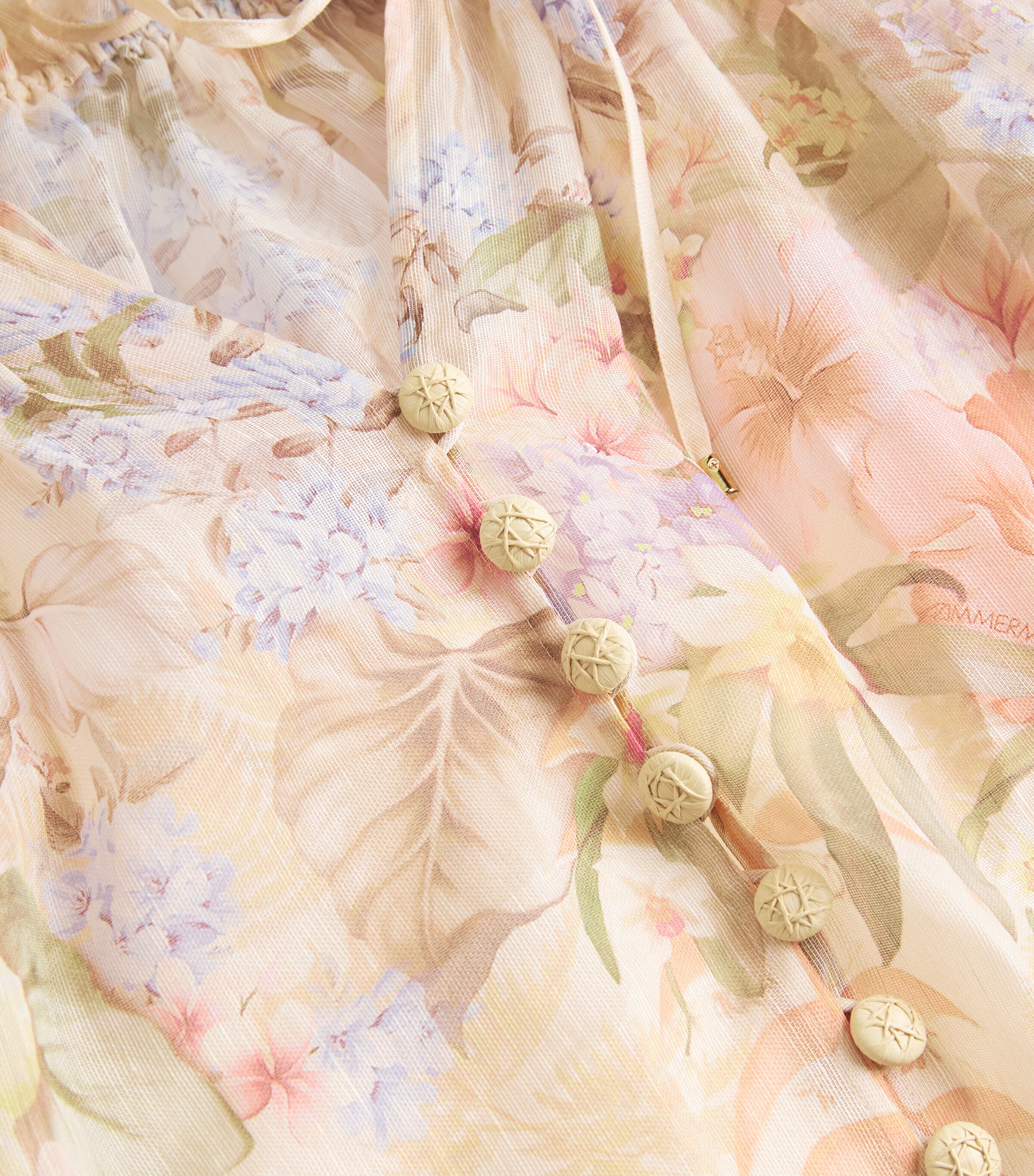 Linen-Silk Drawstring Blouse IVORY TROPICAL Image 5