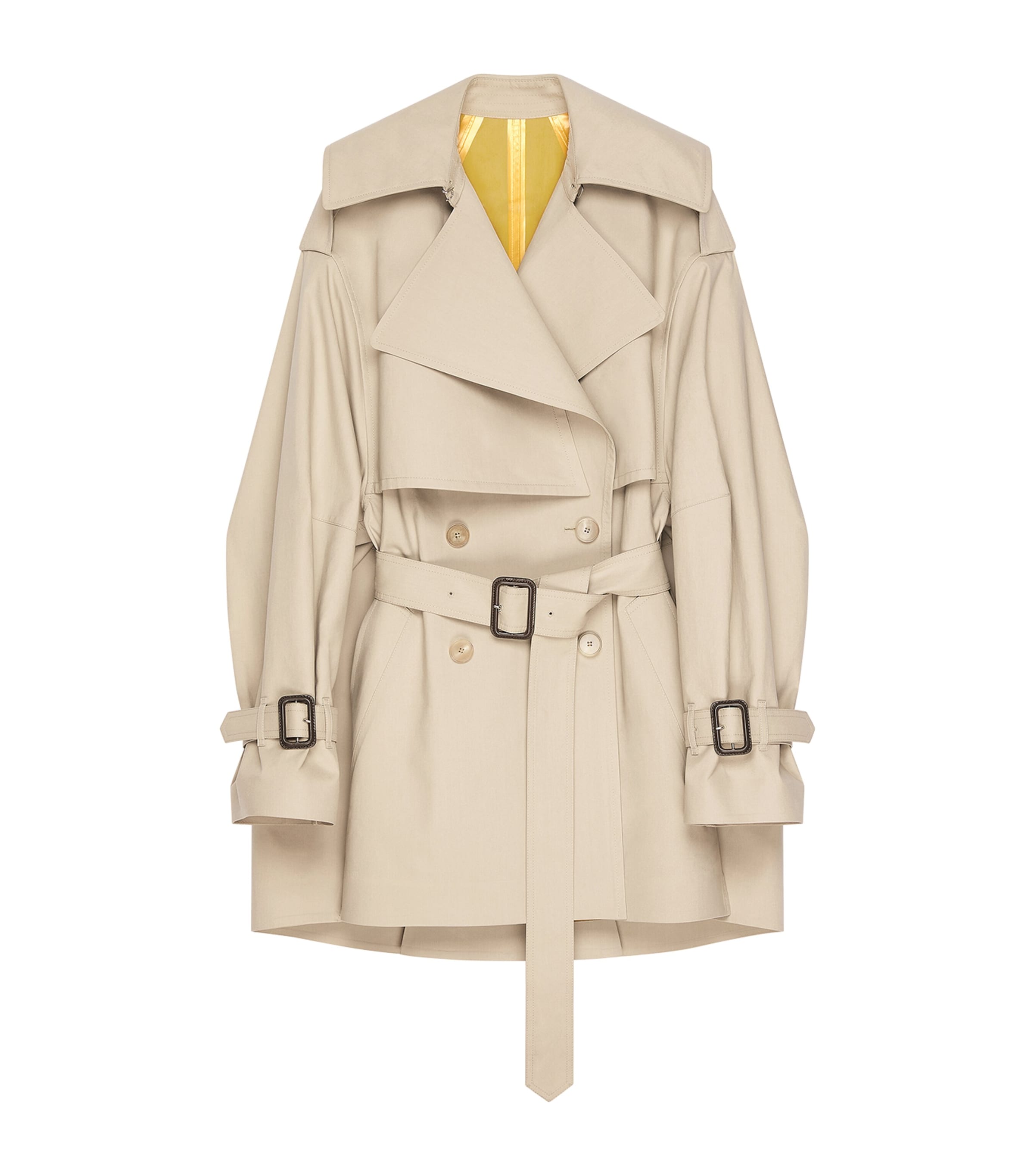 Cropped Cotton Trench Coat