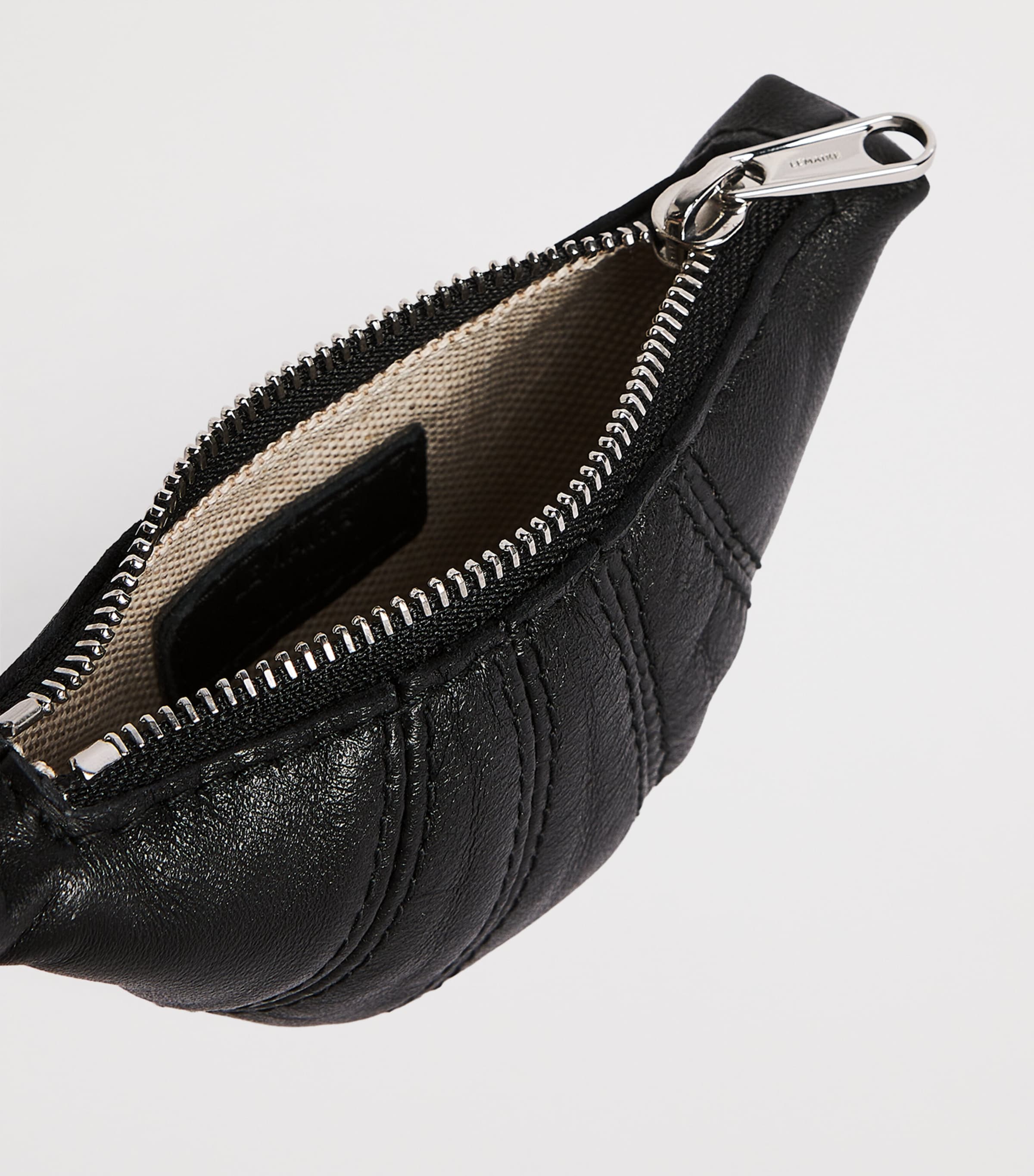 Nappa Leather Croissant Keyring BLACK BK999 Image 3