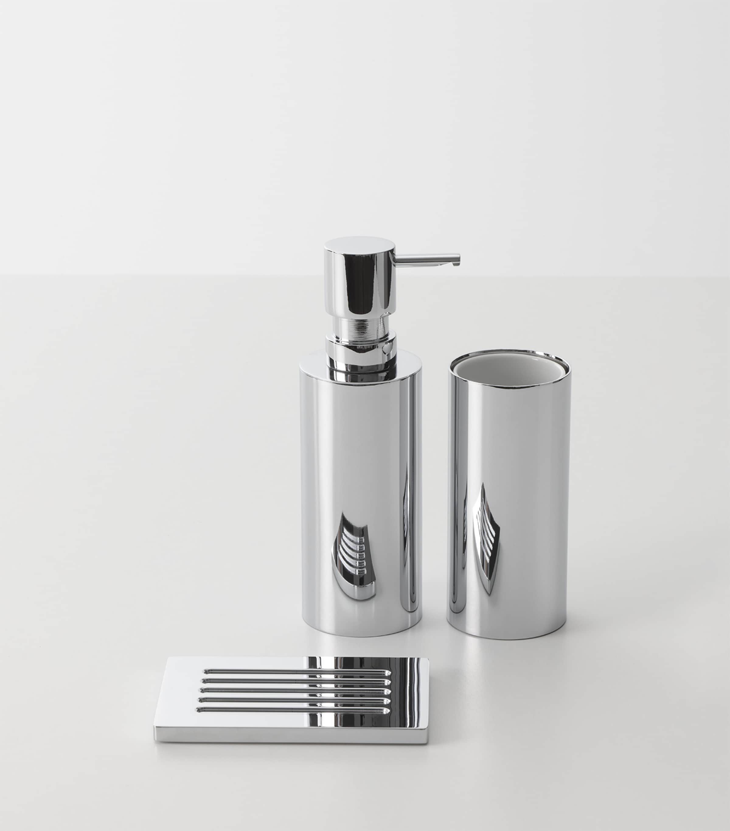 Stainless Steel Round Bathroom Bin CHROME Image 2