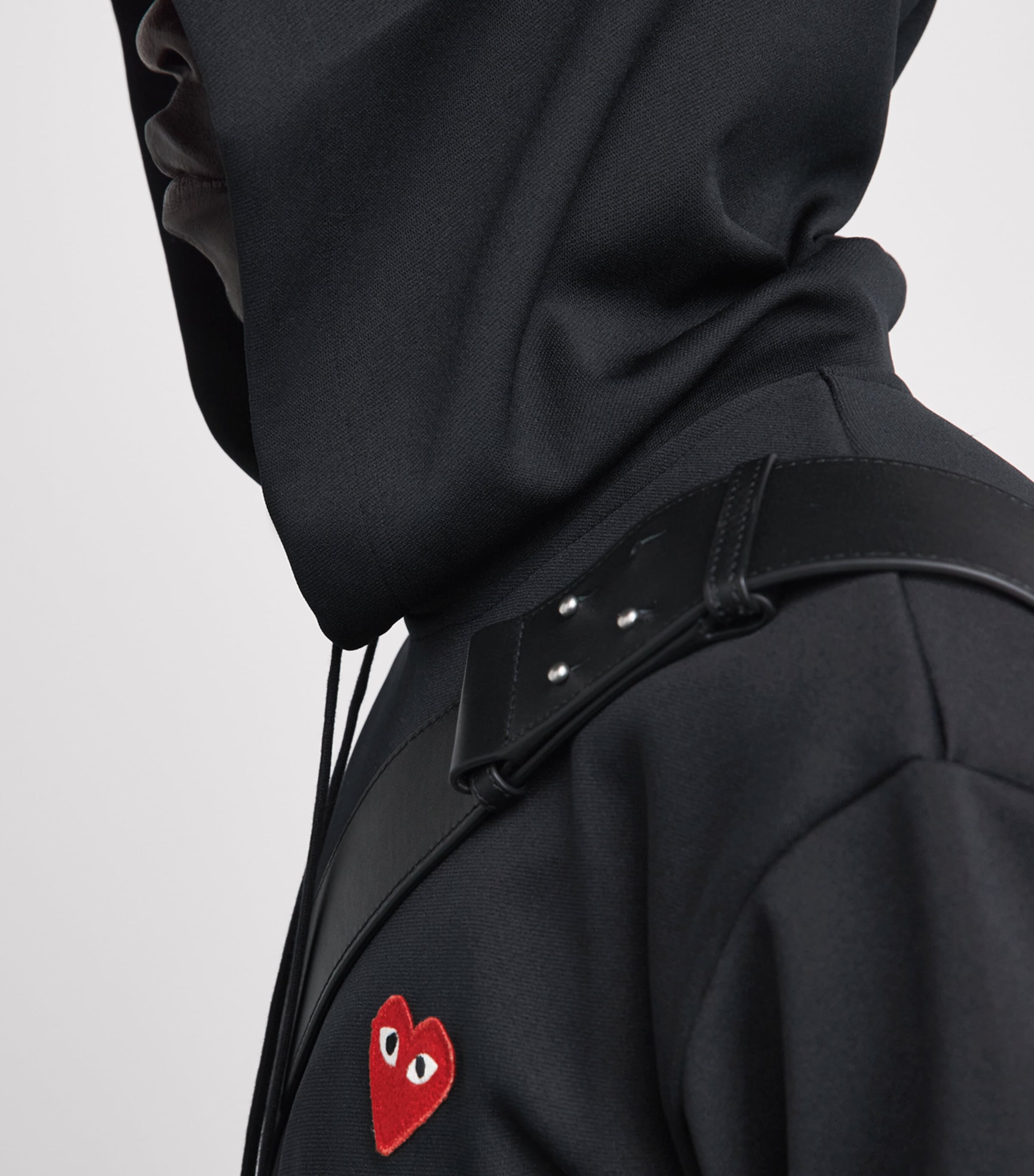 Comme Des Garçons Play Mens Heart Hoodie Black Image 3