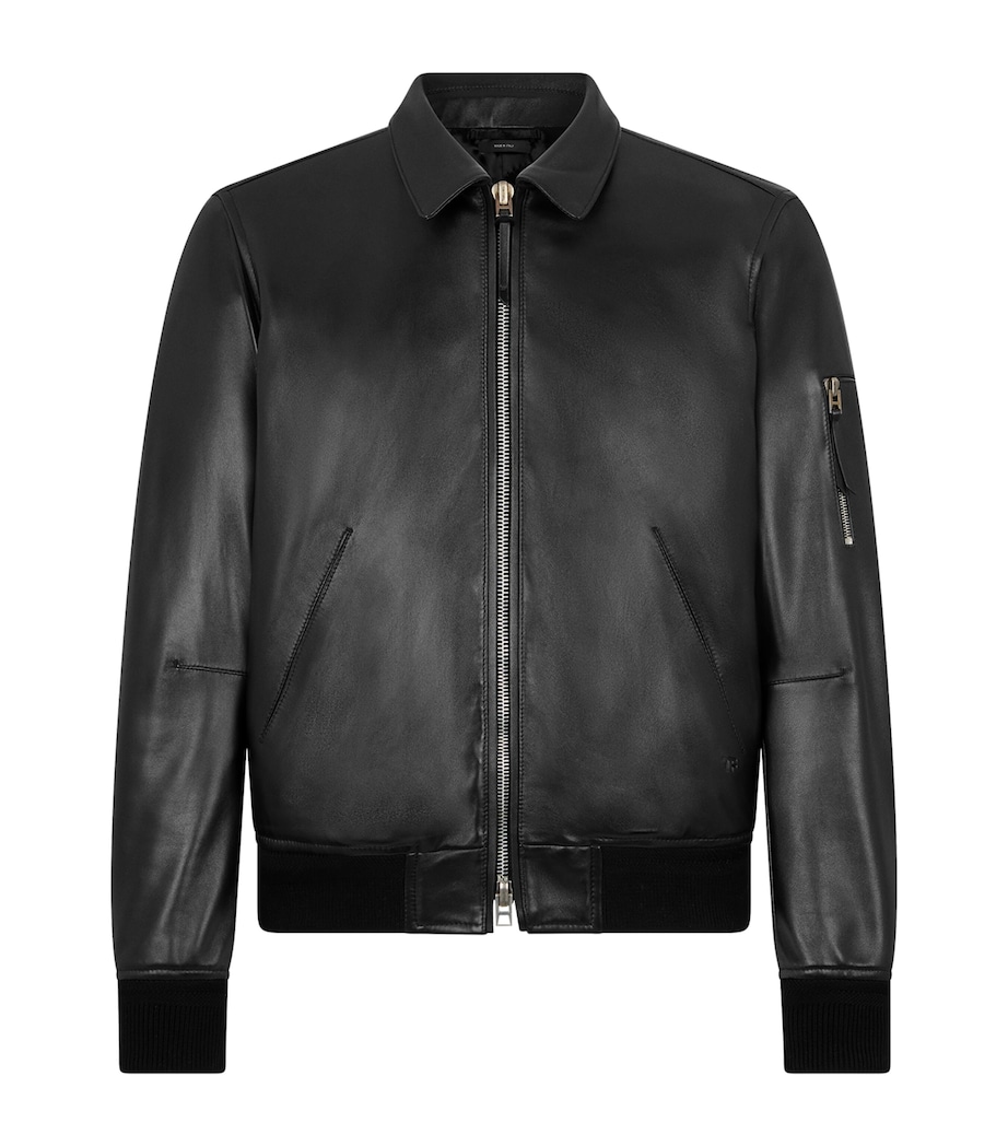 Leather Bomber Jacket NAA Image 1