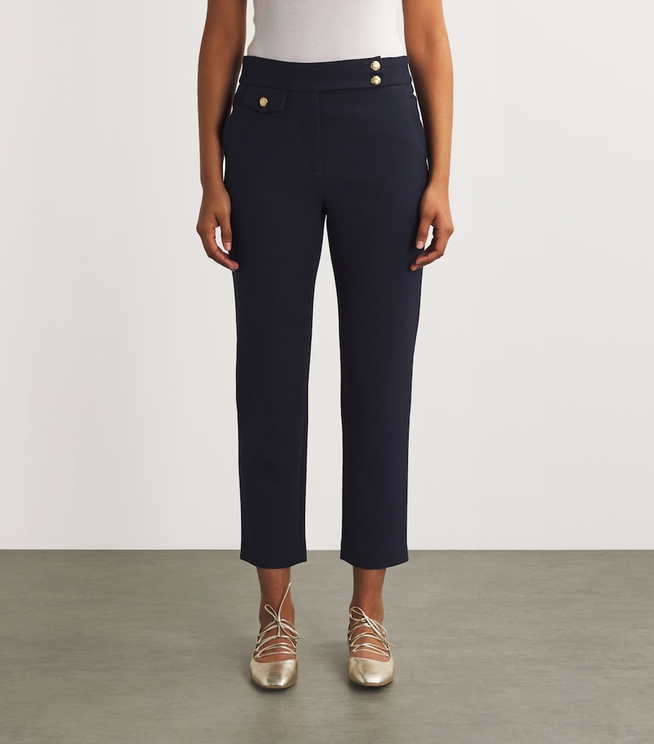Woven Cropped Renzo Trousers NAVY/GOLD Image 3