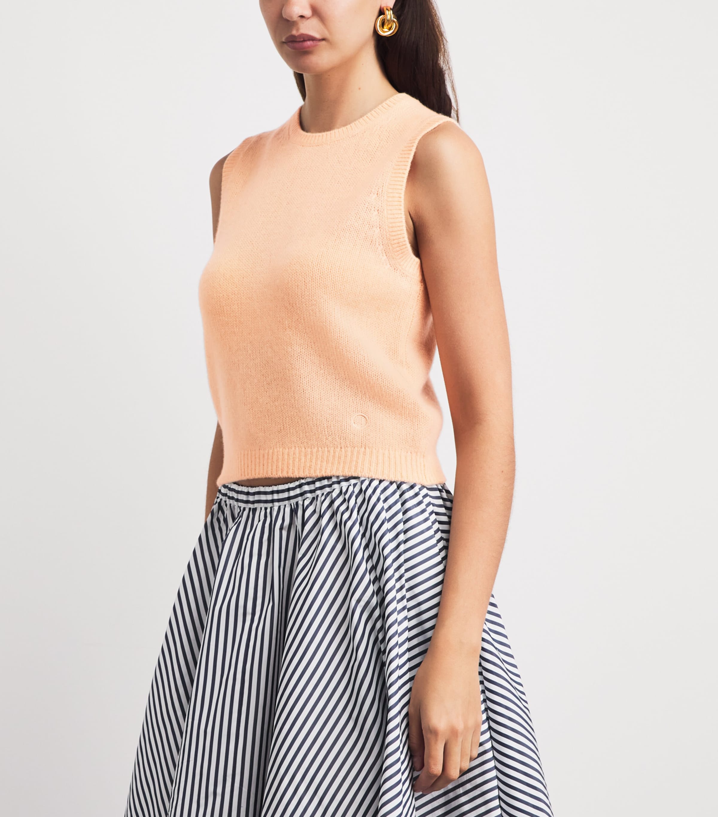 DÔEN Womens Cashmere Louden Top Light Peach Sorbet Image 4