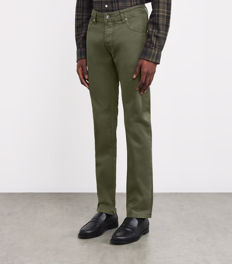 Stretch-Cotton Nick Slim Chinos R41-GREEN Image 3