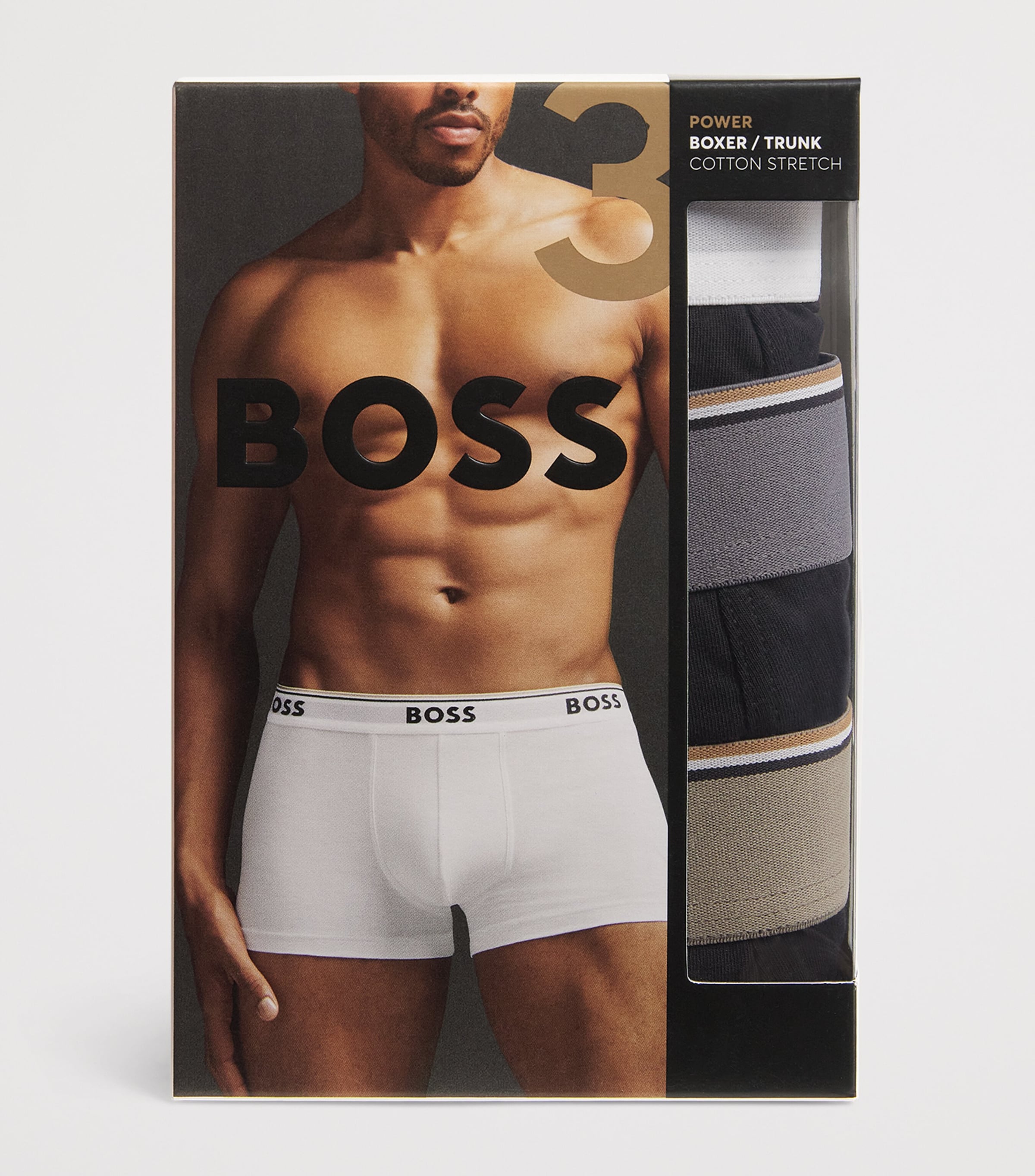 Cotton-Stretch Power Trunks (Pack of 3) OPEN BLUE461 Image 4