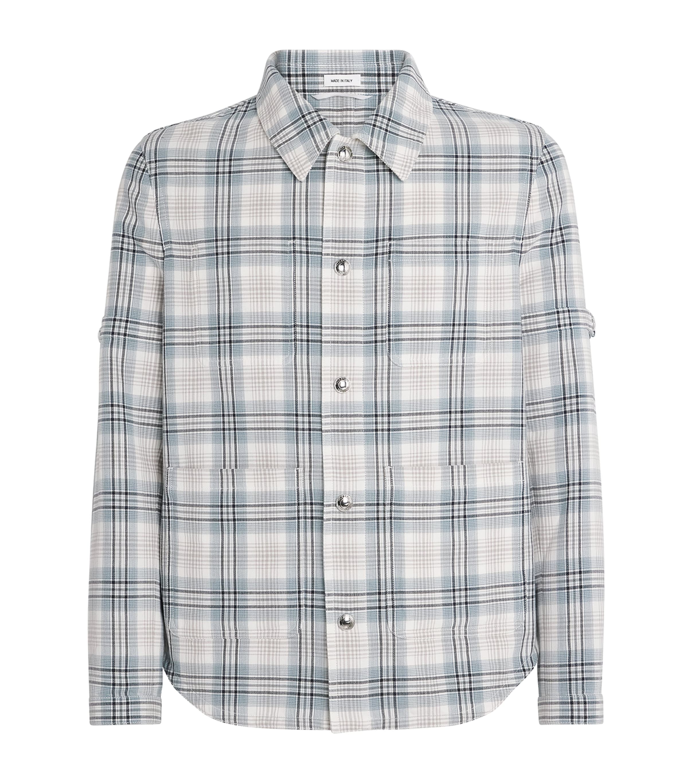 Thom Browne Mens Cotton-Blend Check Utility Shacket Seasonal Multi Image 1