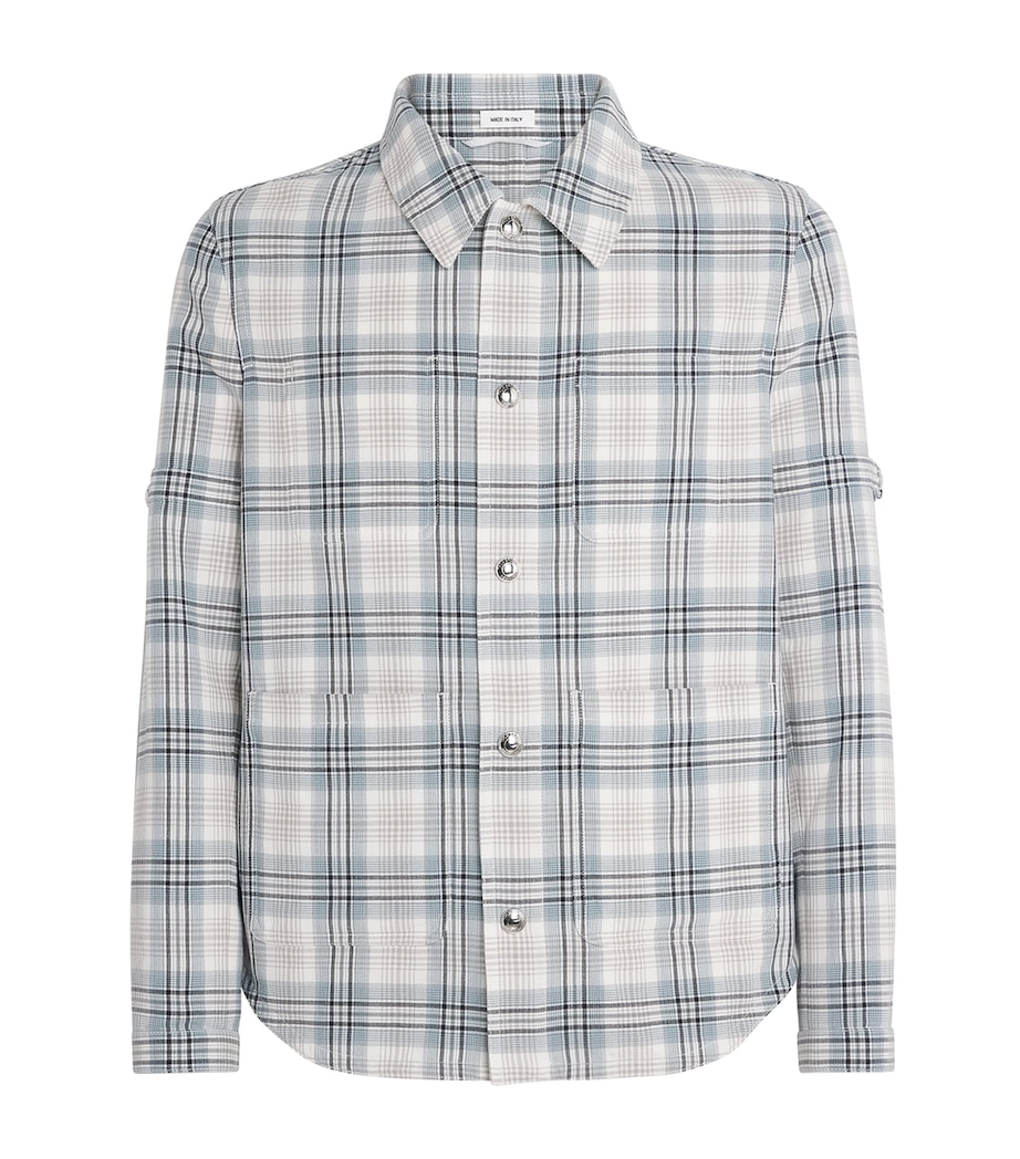 Thom Browne Mens Cotton-Blend Check Utility Shacket Seasonal Multi Image 1