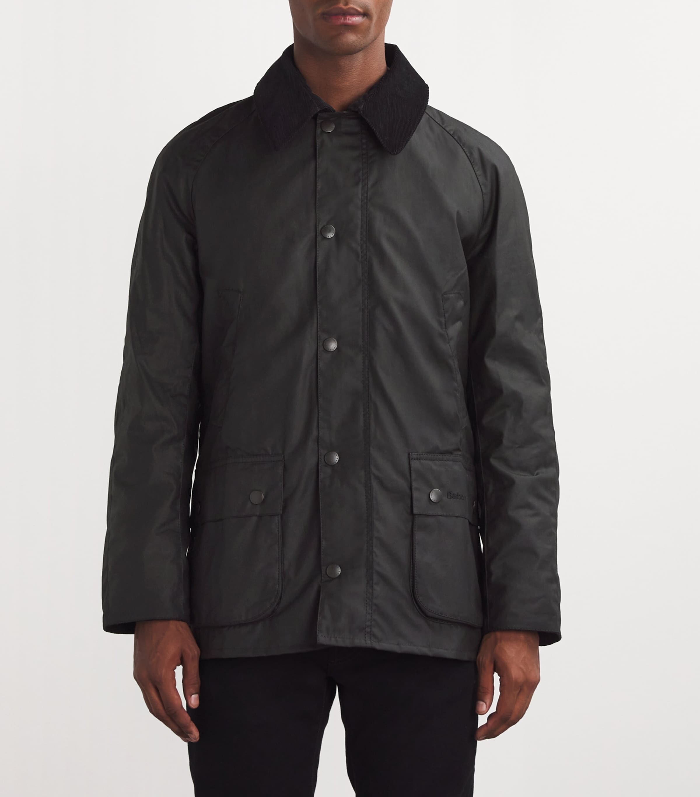 Barbour Mens Waxed Ashby Jacket Black Image 3