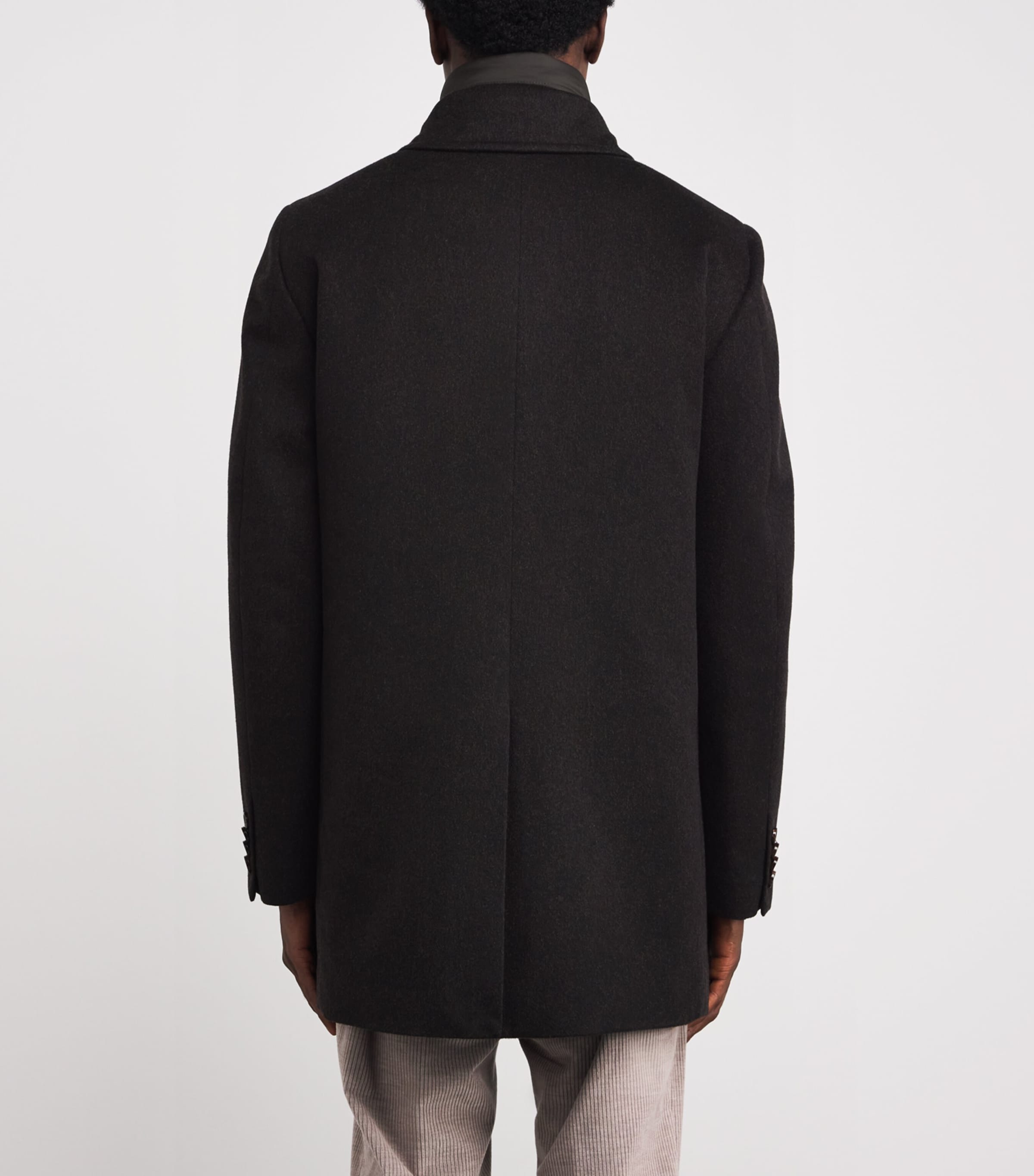 Wool-Cashmere Fur-Trim Down Overcoat U0202 MORO Image 4