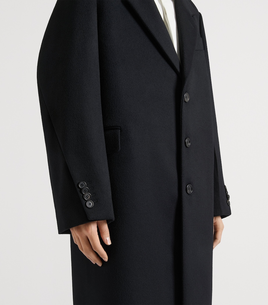 Wool-Blend Couture Seam Coat BLACK Image 5