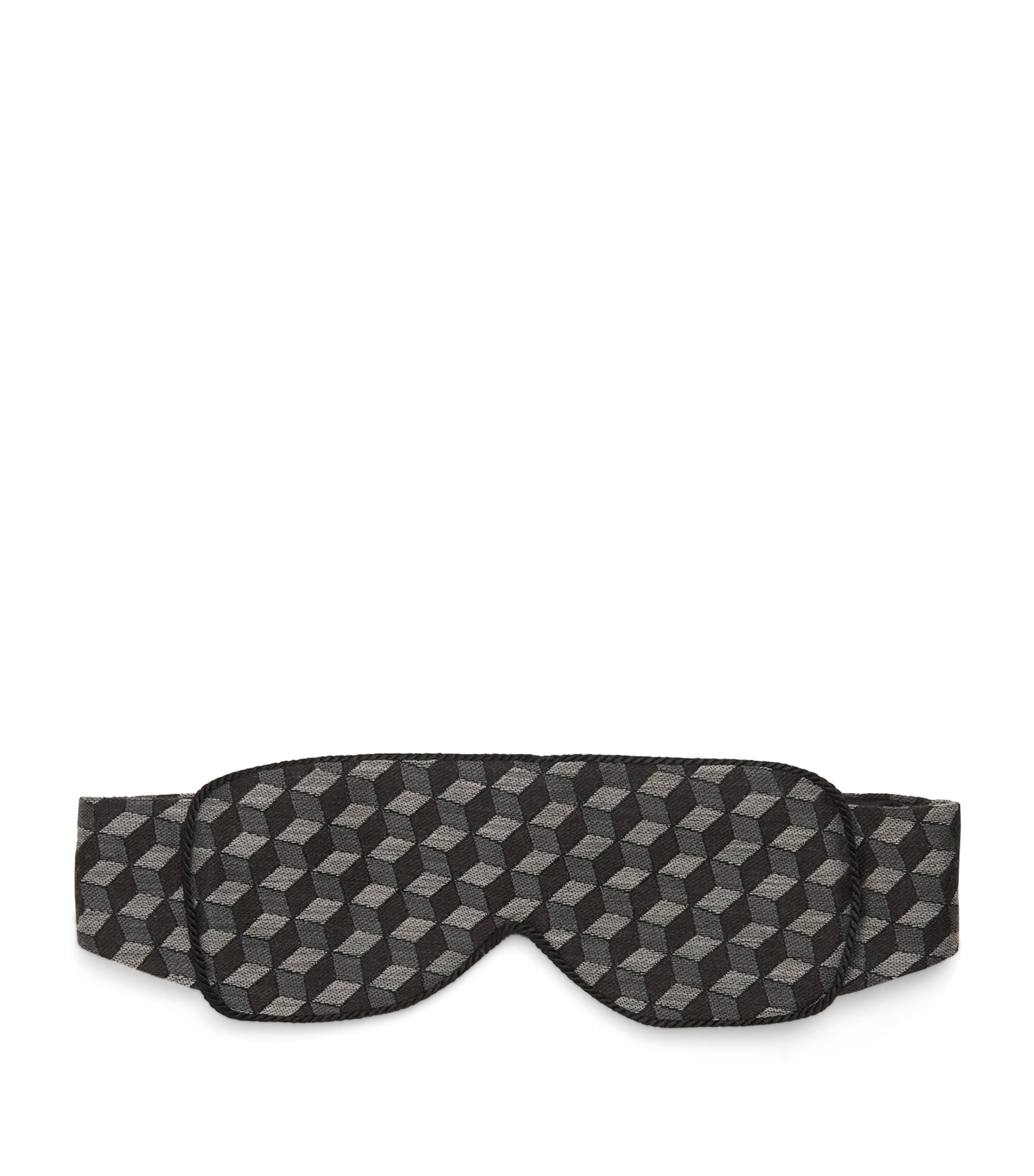 Daniel Hanson Silk Sacred Geometry Sleep Mask In Black