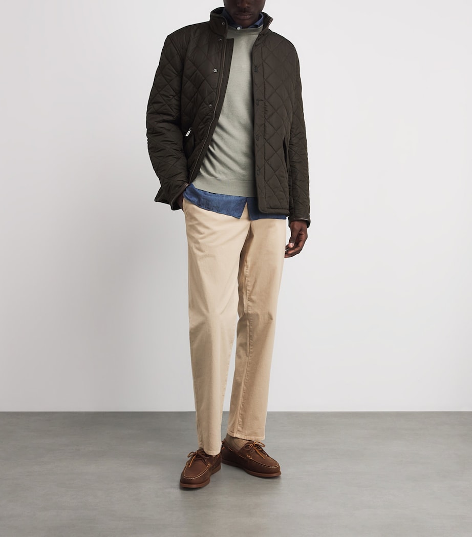 Barbour Mens Quilted Powell Jacket Olive Image 8